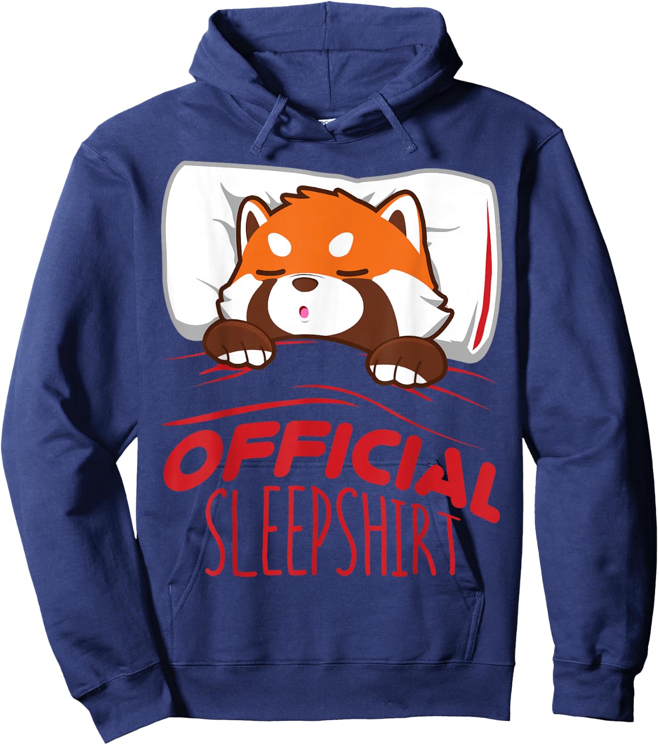 Official Sleepshirt Red Panda Sleeping Hoodie - Hoodie | Navy