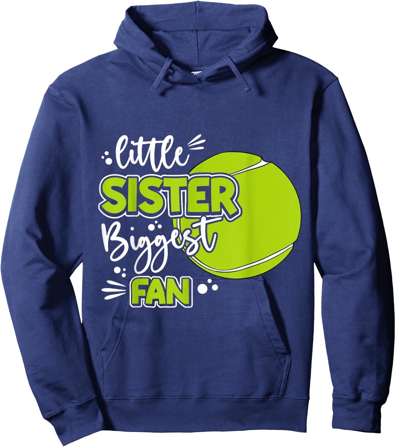 Little Sister Biggest Fan Tennis, Tennis Girl Hoodie - Hoodie | Navy