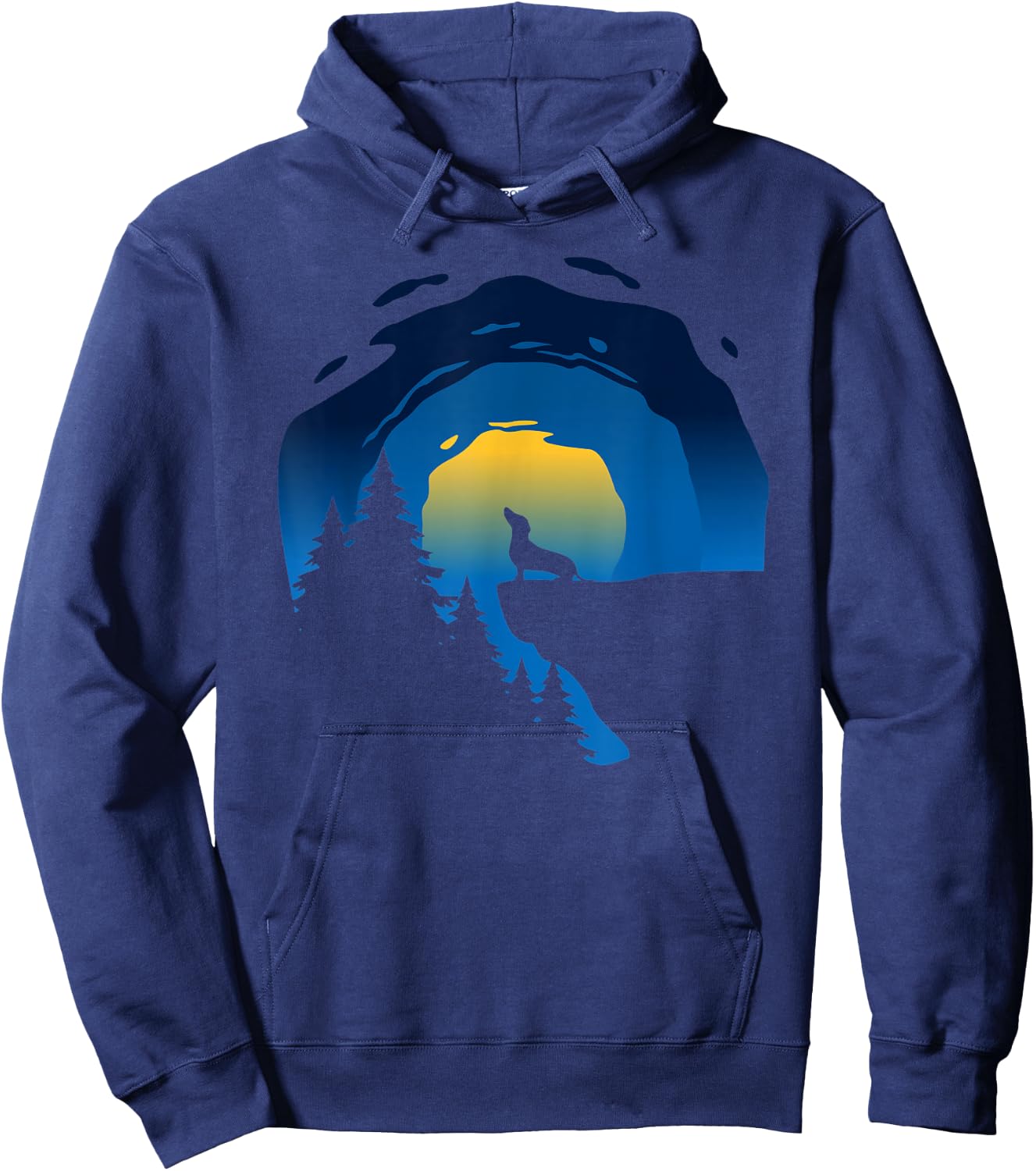 Dachshund Wiener Dog Howling At Moon Men Women Hoodie - Hoodie | Navy