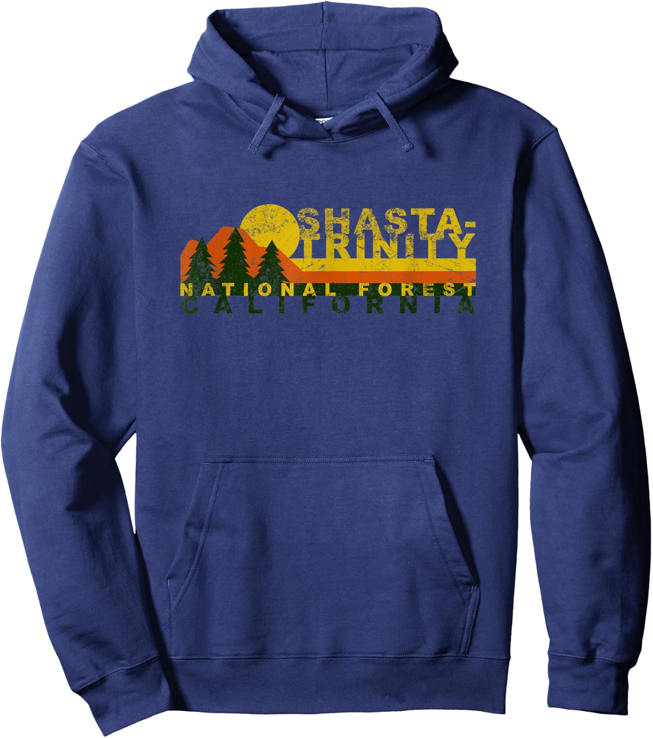 Shasta-Trinity National Forest Vintage Retro Hoodie - Hoodie | Navy
