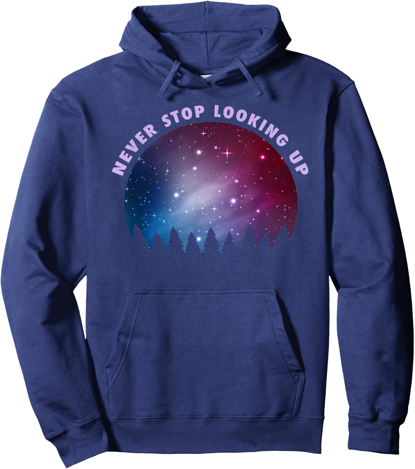 Never Stop Looking Up Sky Stars Astrology Hoodie - Hoodie | Navy