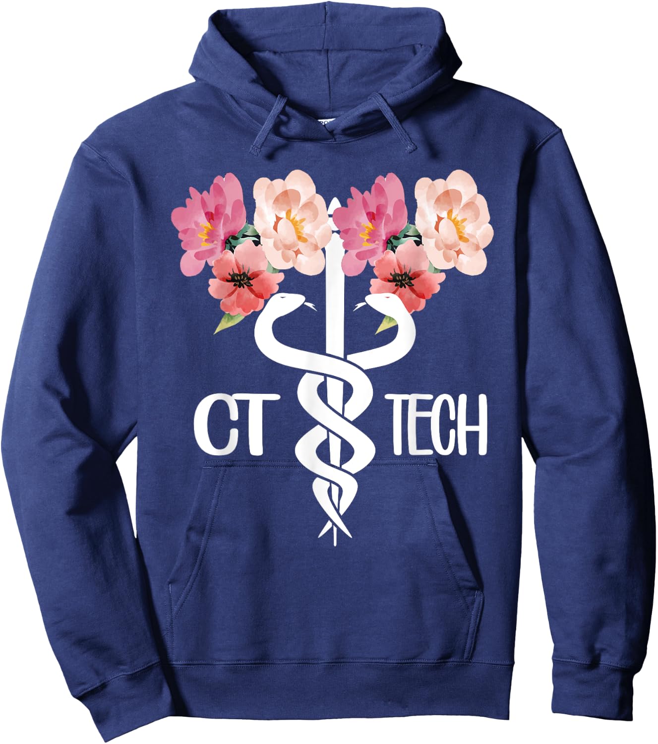 CT Tech Caduceus Computed Tomography Tech Hoodie - Hoodie | Navy