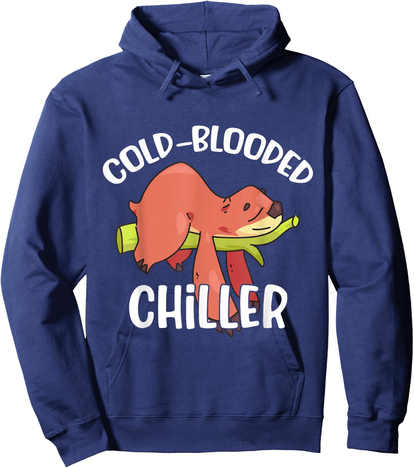 Cold Blooded Lazy Sloth Chiller Hoodie - Hoodie | Navy
