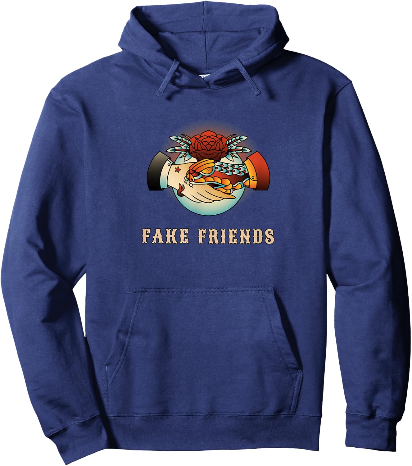 Tattoo Vintage Fake Friends Hoodie - Hoodie | Navy