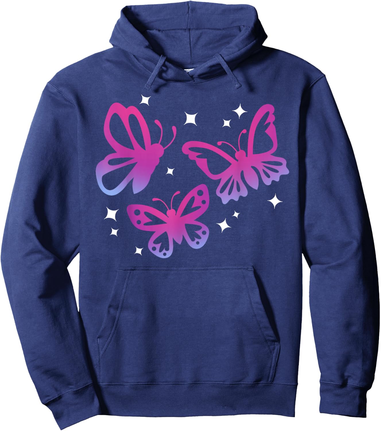 Beautiful Butterfly Graphics Hoodie - Hoodie | Navy