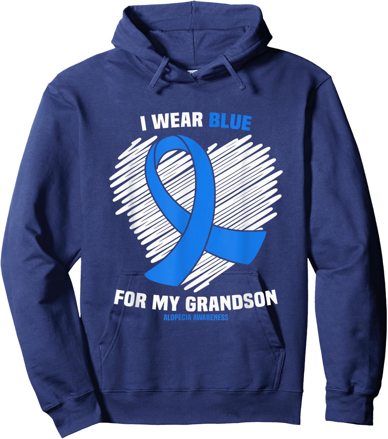 I Wear Blue For My Grandson Alopecia Awareness Hoodie - Hoodie | Navy