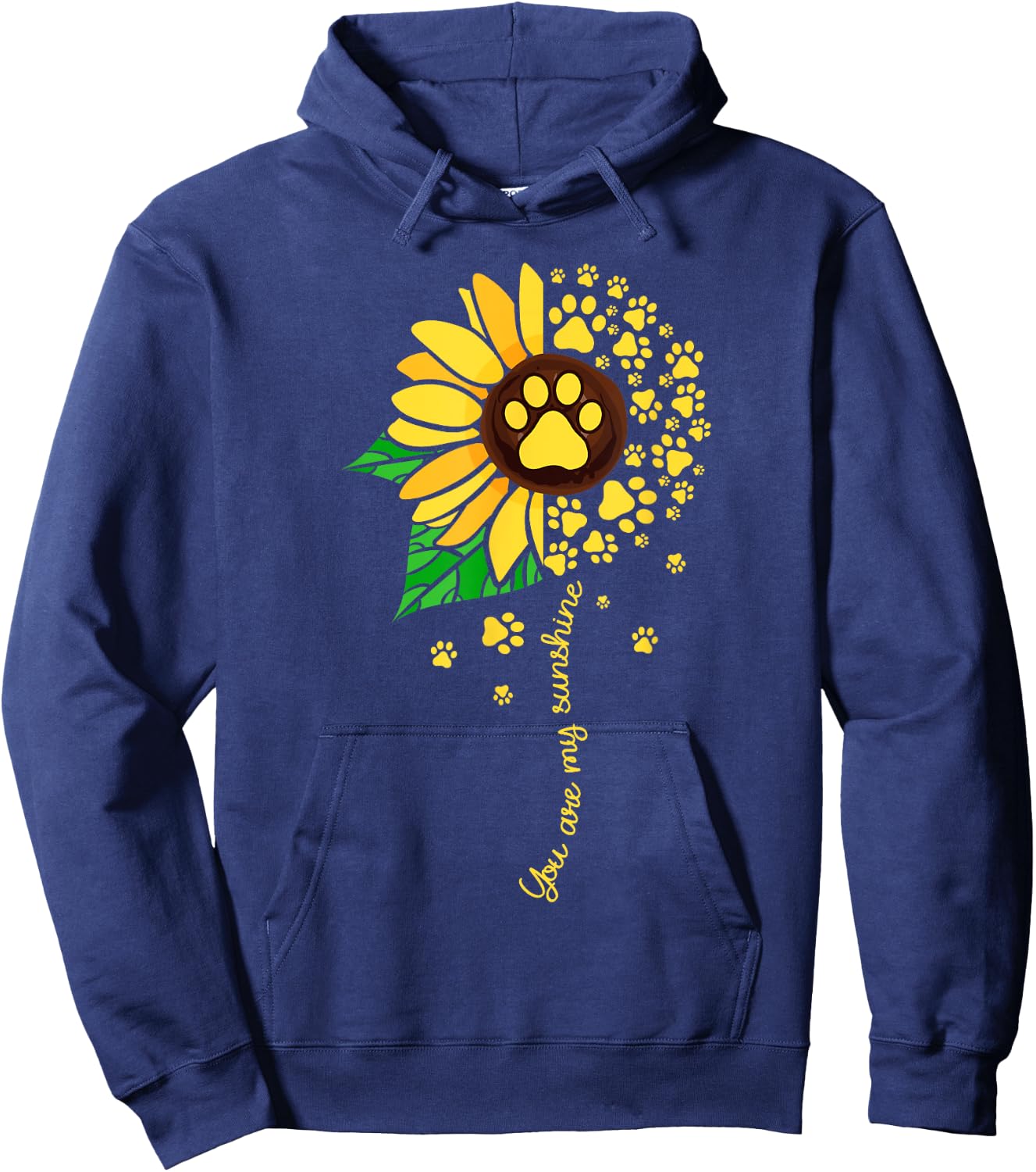 Sunflower dog doglover pets paw apparel men Hoodie - Hoodie | Navy
