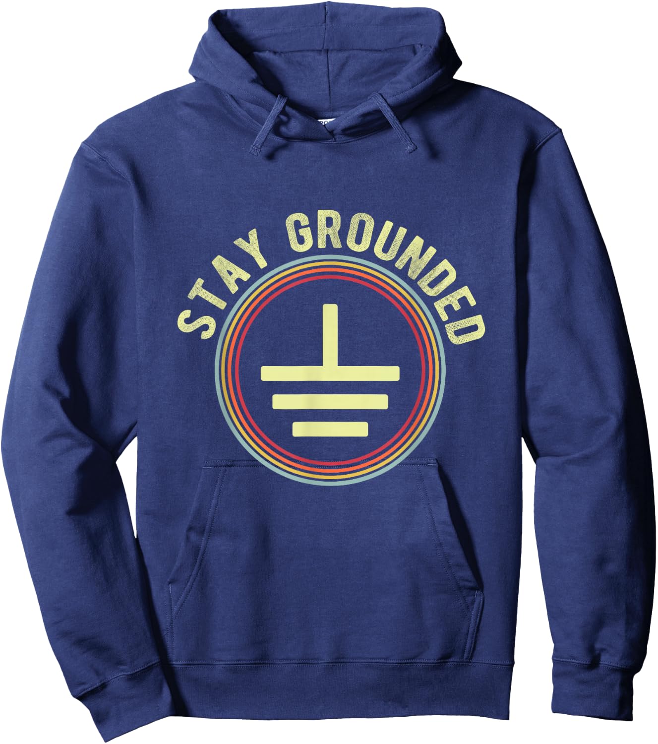 Stay Grounded Vintage Electrician Hoodie - Hoodie | Navy