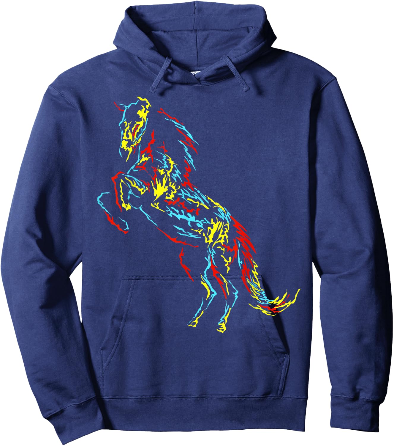 Colourful Abstract Art | Riding Funny Horses Hoodie - Hoodie | Navy