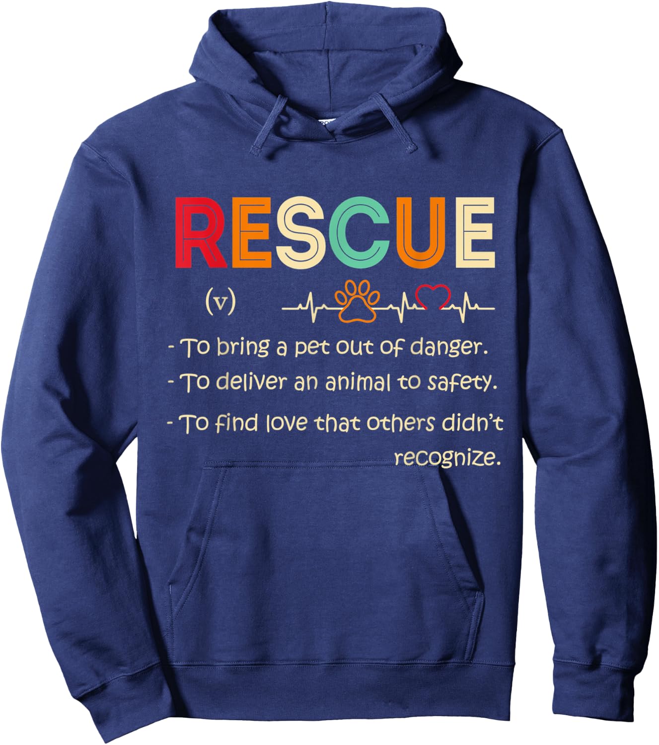 Definition Rescue Animal Women Men Hoodie - Hoodie | Navy