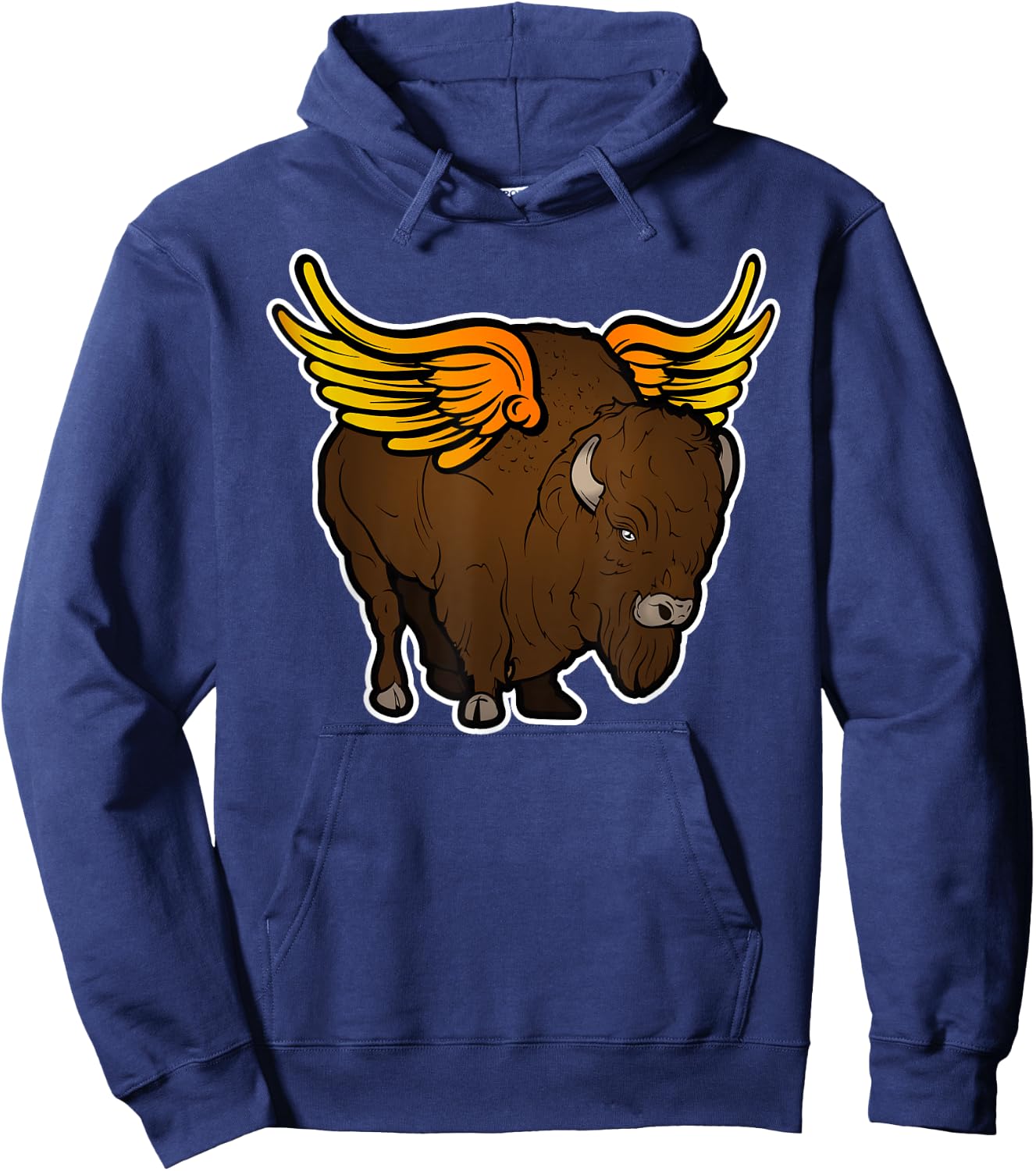 Wild Buffalo Winged Bison Angel Funny Food Art Hoodie - Hoodie | Navy