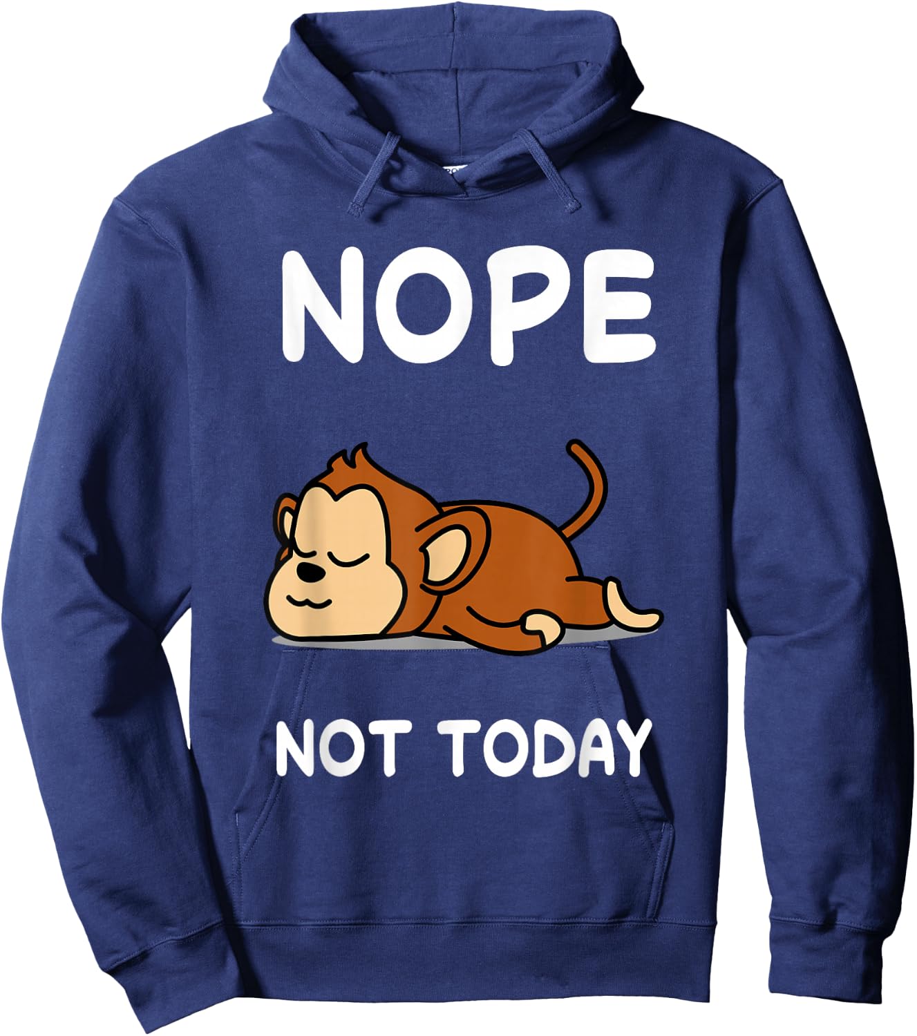 Nope Monkey Sleeping Sleep Pajama Nightgown Hoodie - Hoodie | Navy