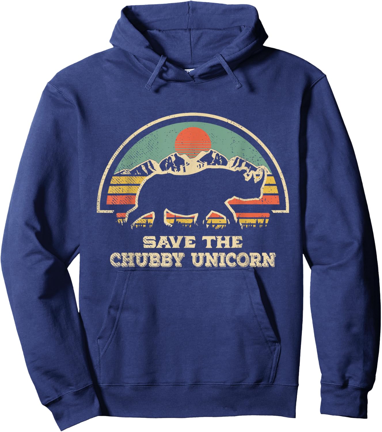 Save The Chubby Unicorns Rhino Fat Rhino Hoodie - Hoodie | Navy