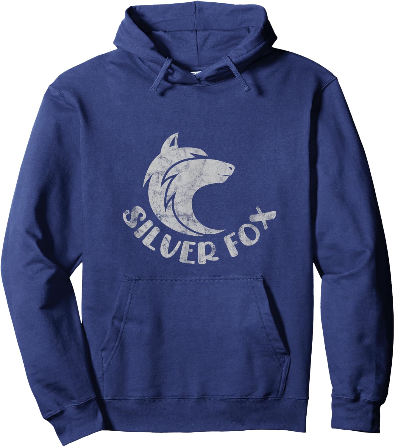 Silver Fox Foxes Forest Animal Distressed Look Hoodie - Hoodie | Navy