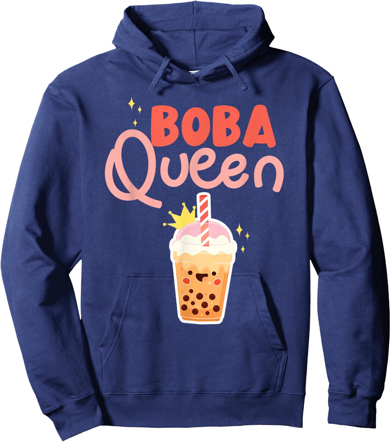 Bubble Boba Queen Tea Hoodie - Hoodie | Navy