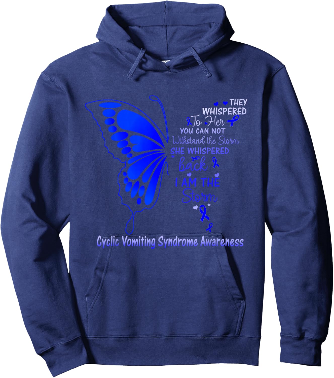 Cyclic Vomiting Syndrome I am the Storm Hoodie - Hoodie | Navy