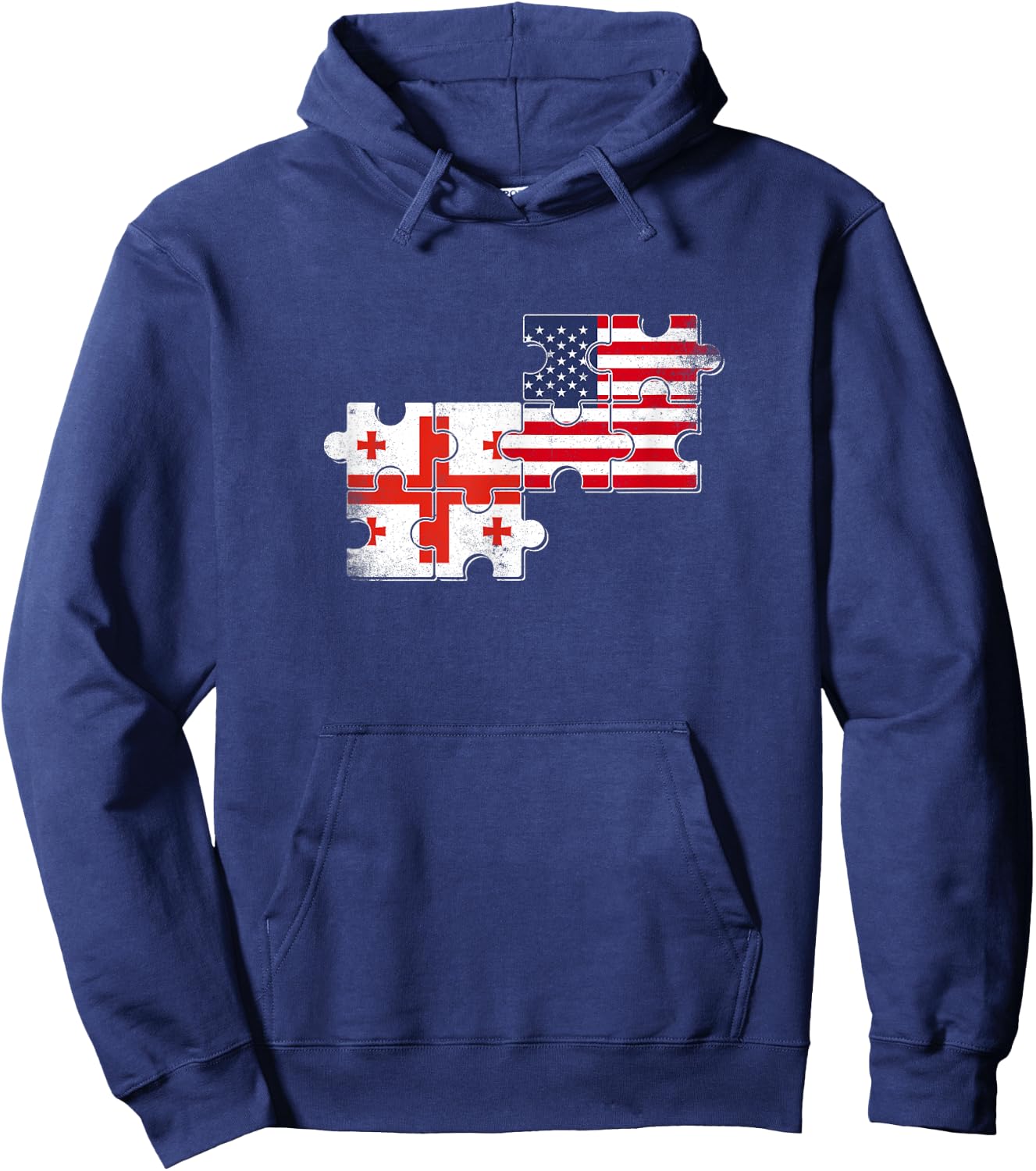 Georgia USA Vintage Flag Georgian American Hoodie - Hoodie | Navy