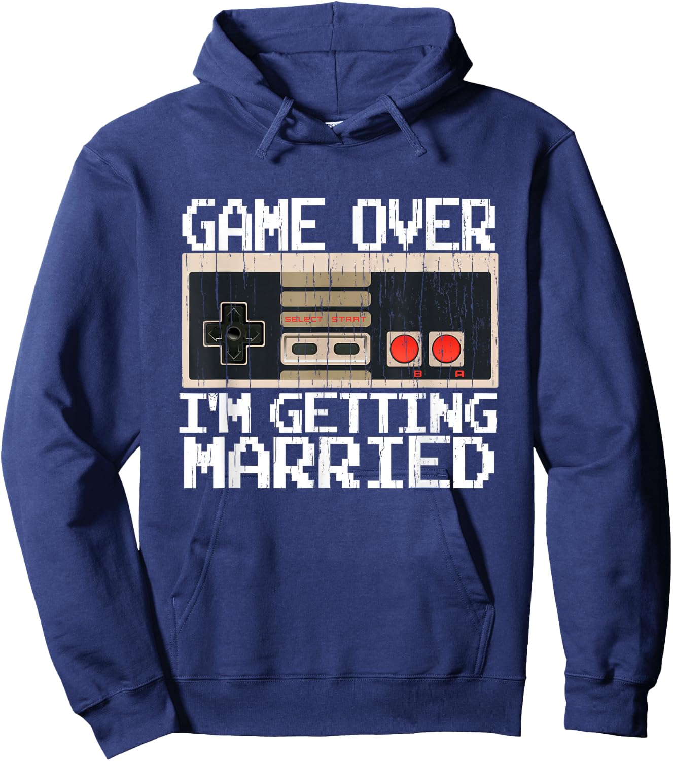 Game Over I’m Getting Married Gamer Groom Hoodie - Hoodie | Navy