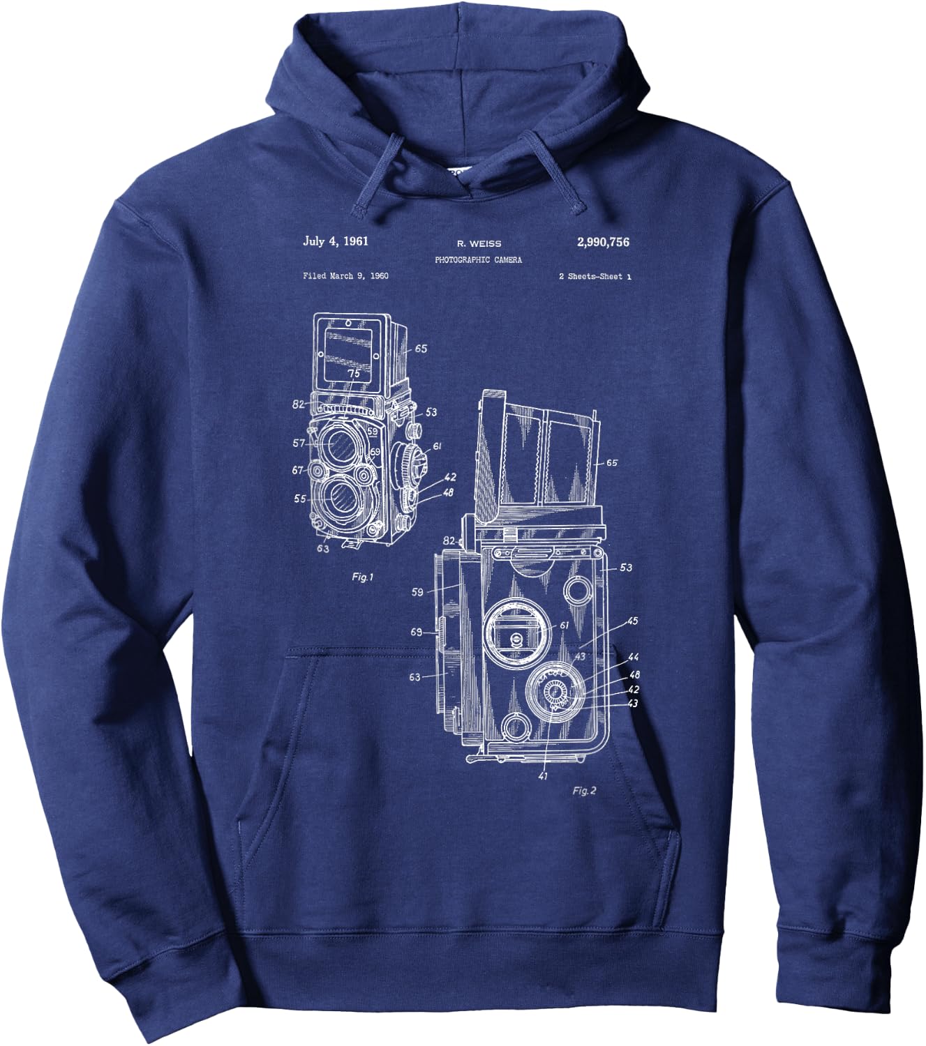 TLR Twin Lens Reflex Camera Patent Hoodie - Hoodie | Navy