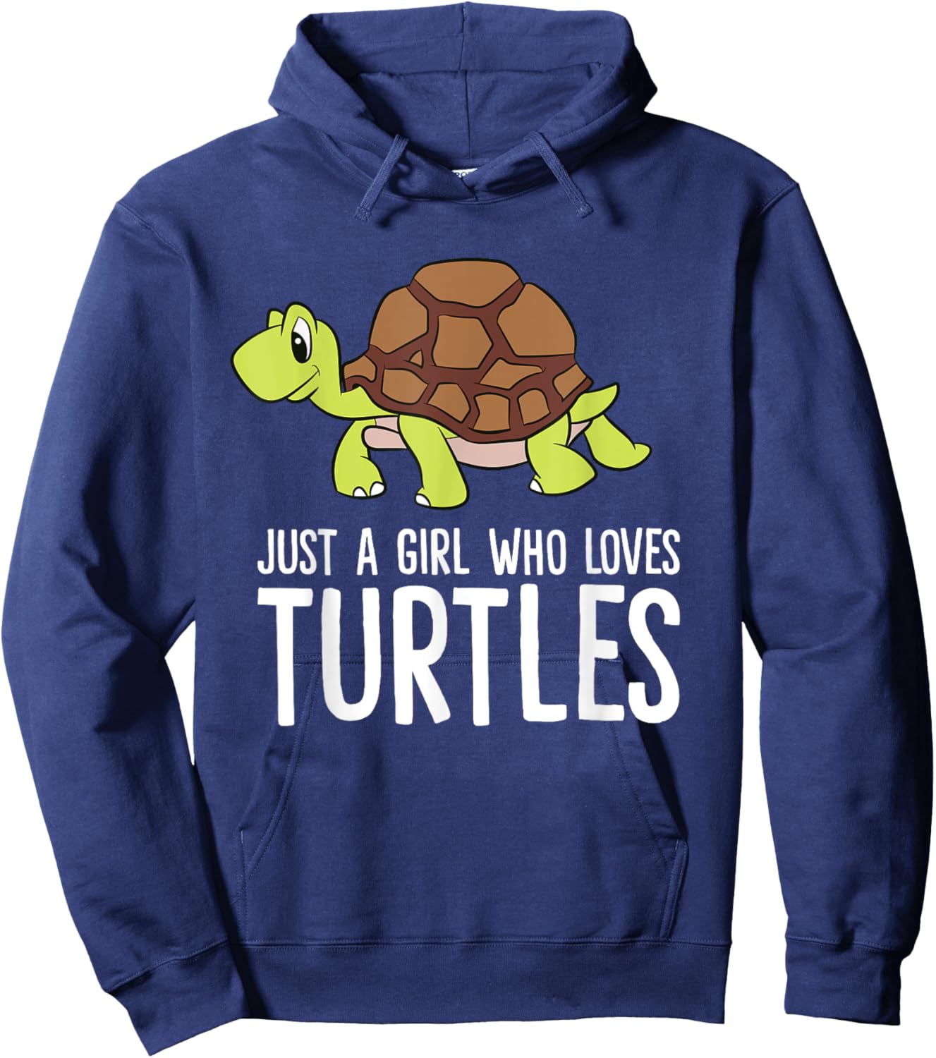 Just a Girl Who Loves Turtles Cute Turtle Hoodie - Hoodie | Navy