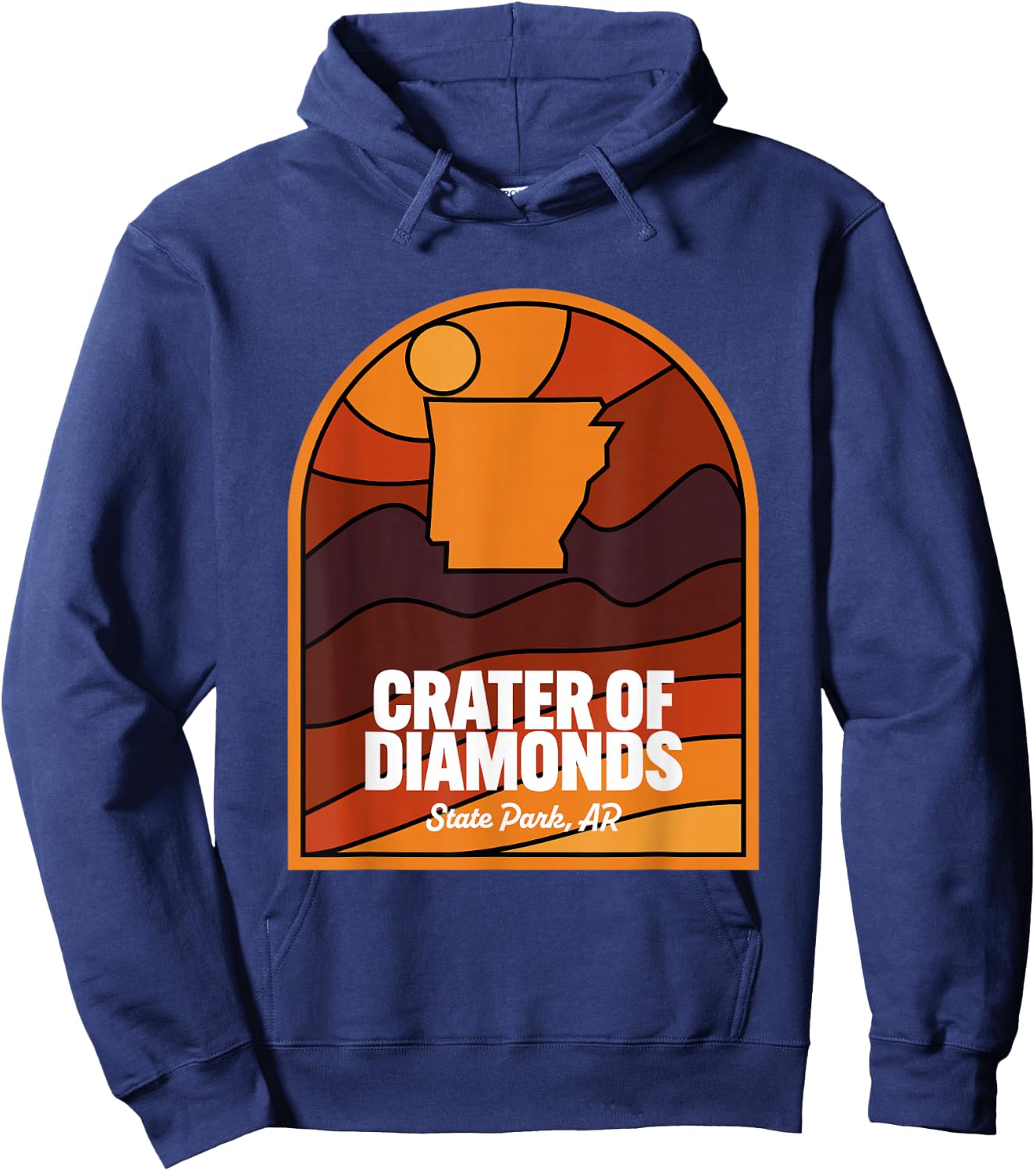 Crater of Diamonds State Park Arkansas Retro Hoodie - Hoodie | Navy