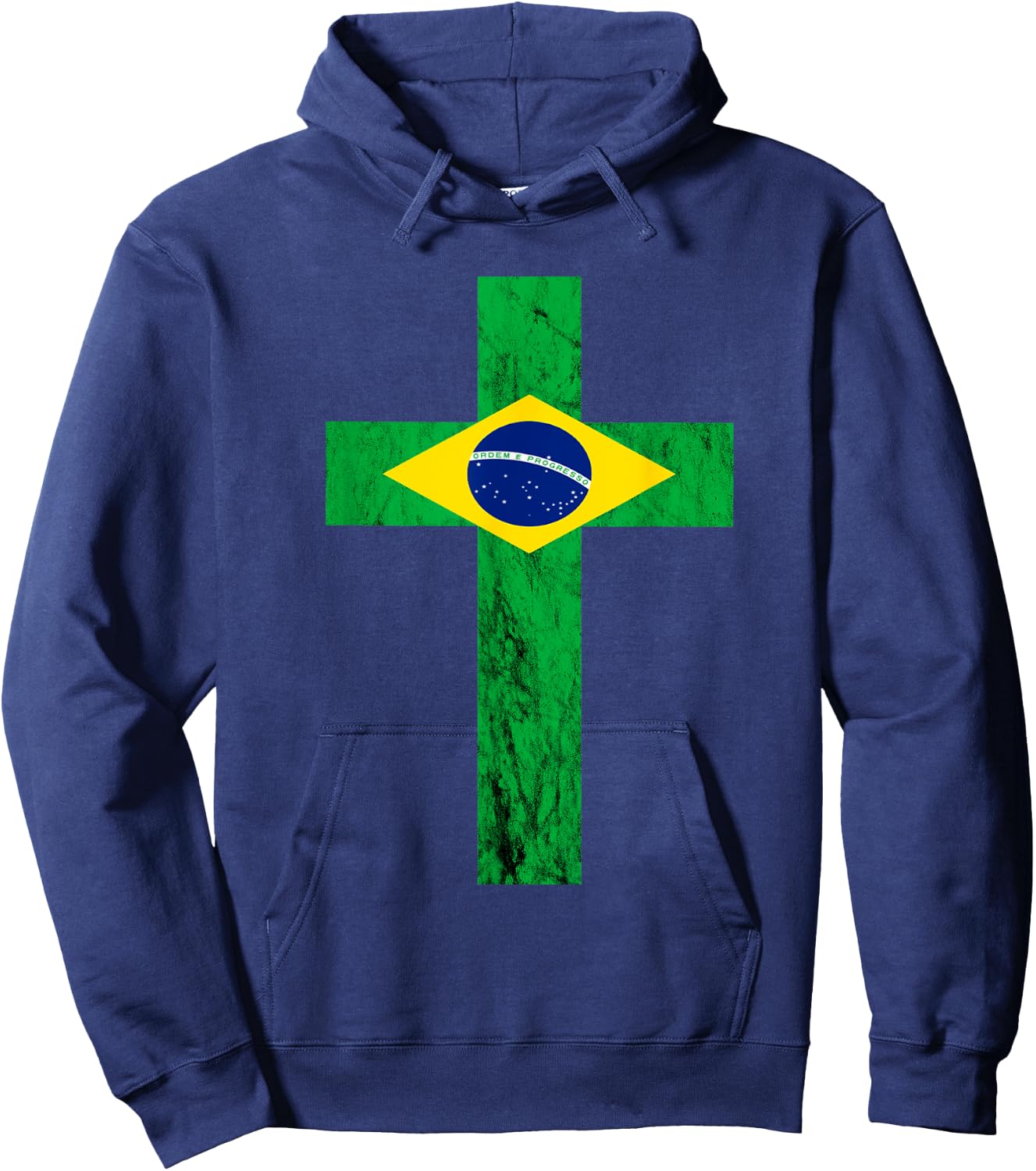 Brazil Jesus Cross Brazileiro Christian Hoodie - Hoodie | Navy