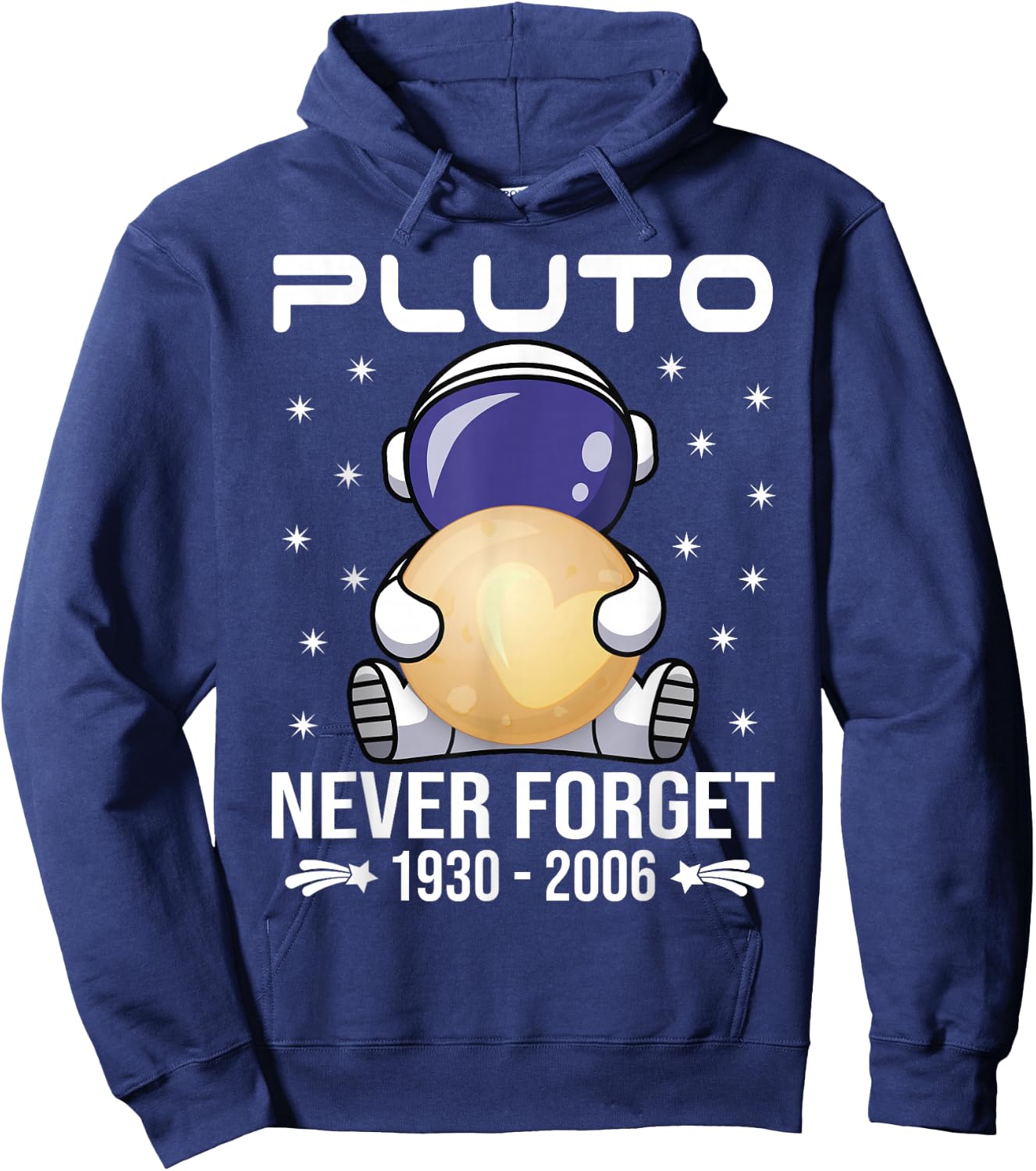 Pluto Never Forget - Cute Astronaut Hoodie - Hoodie | Navy