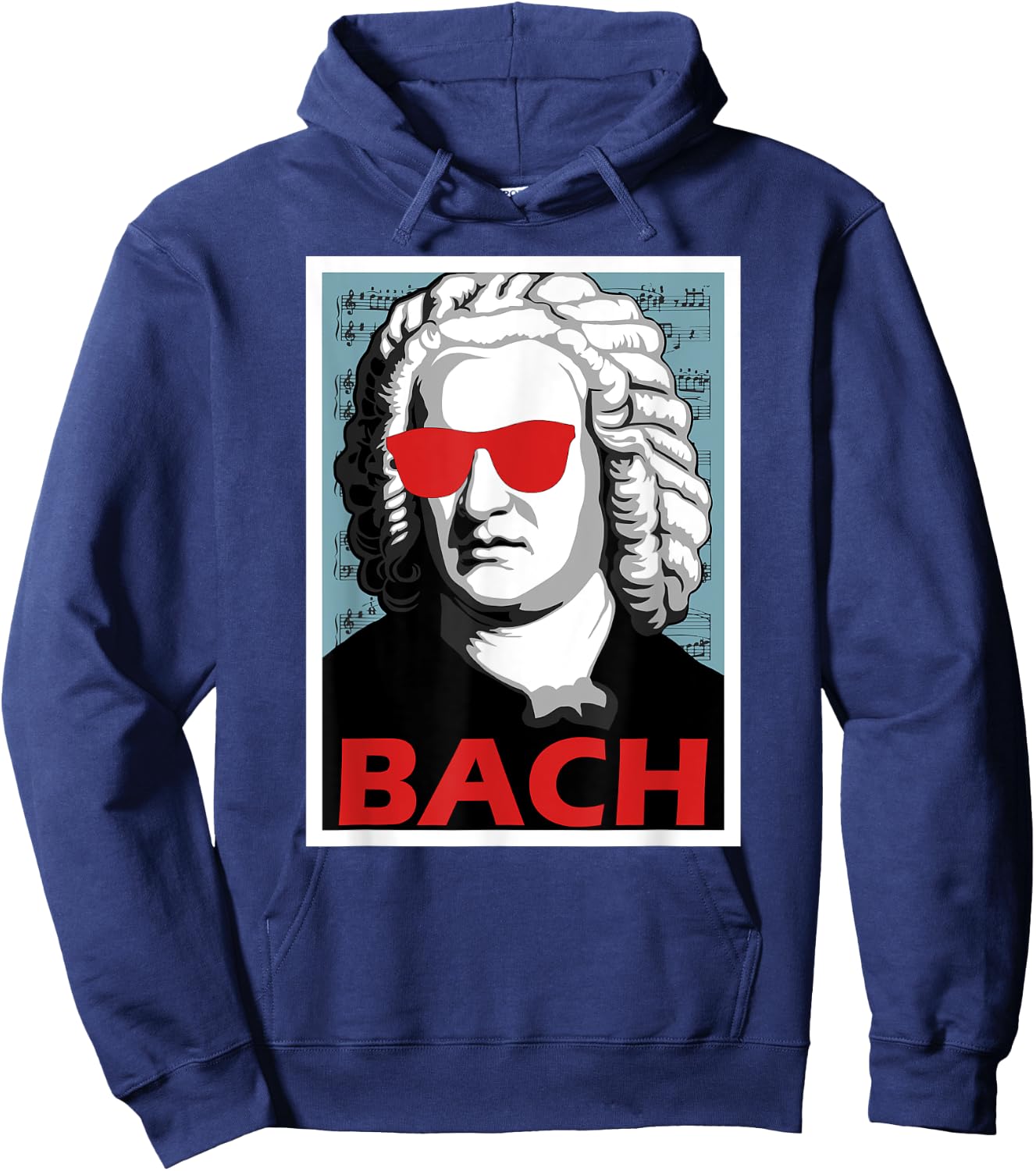 Johann Sebastian Bach Poster Style Graphic Hoodie - Hoodie | Navy