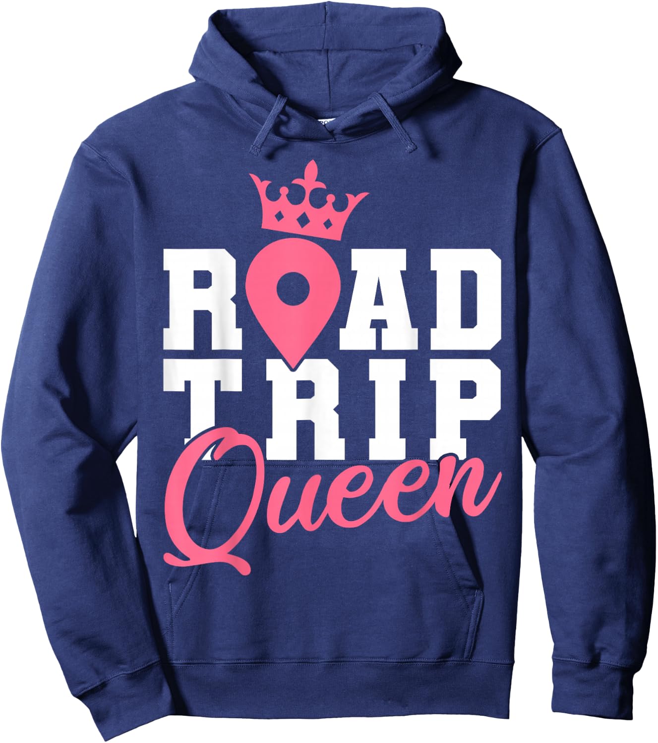 Traveler Vacation Road Trip Queen Crown Hoodie - Hoodie | Navy