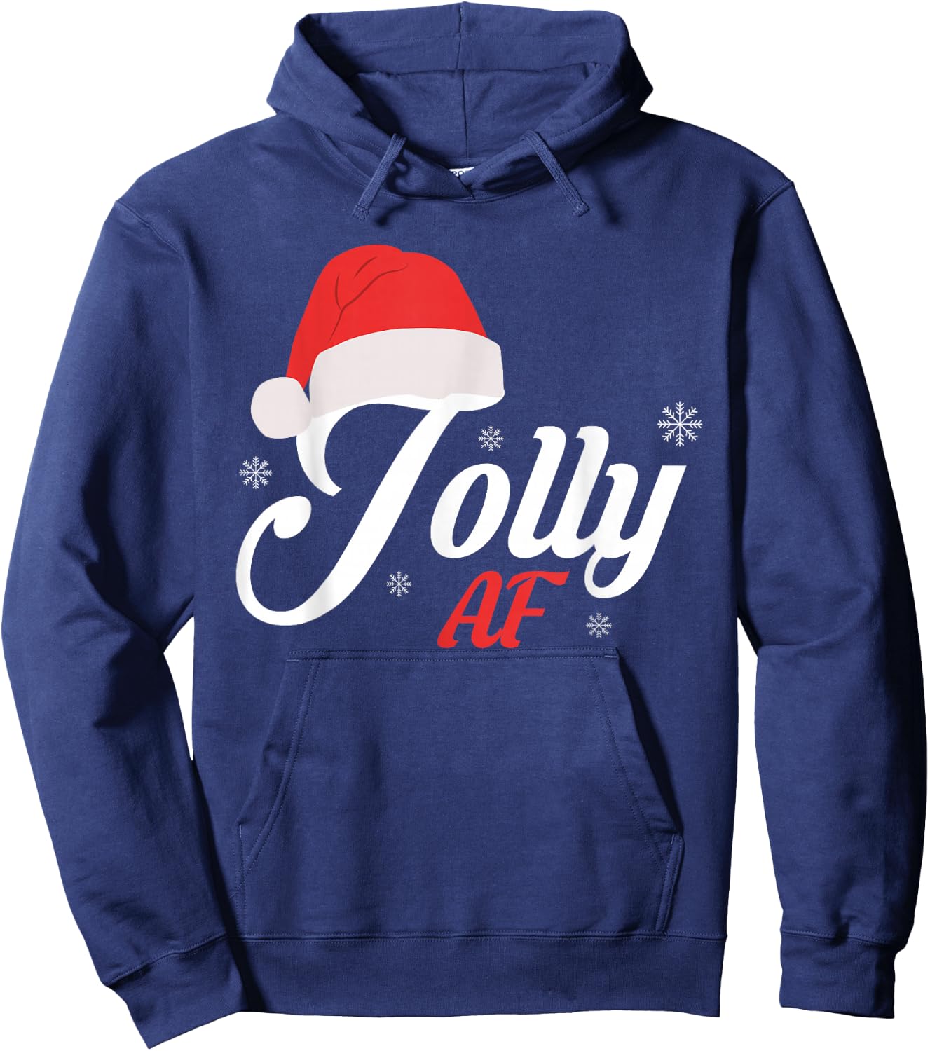 Jolly Santa Hat Snowflakes Merry Christmas Hoodie - Hoodie | Navy