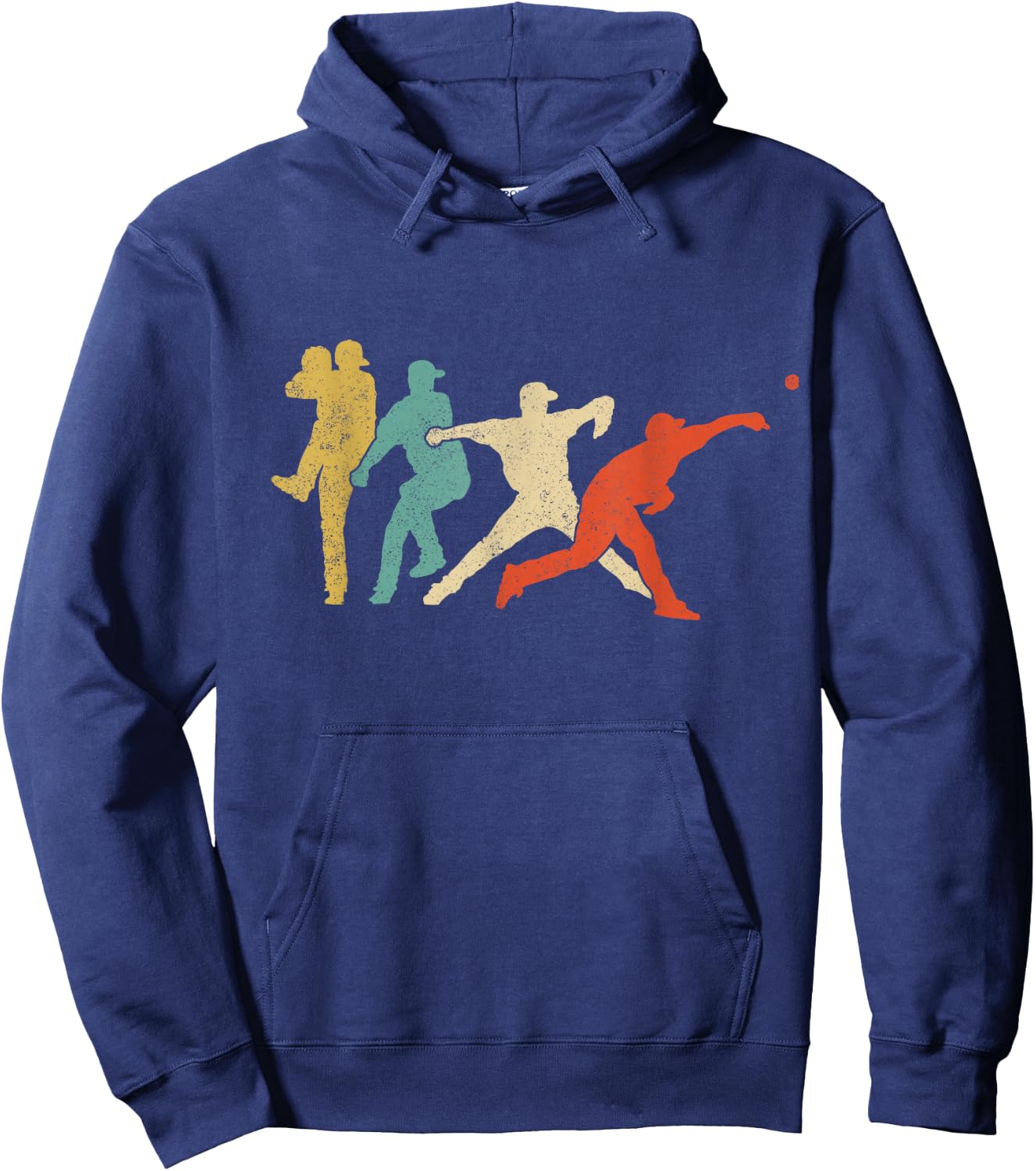 Baseball Player Pitcher Retro Team Matching Hoodie - Hoodie | Navy