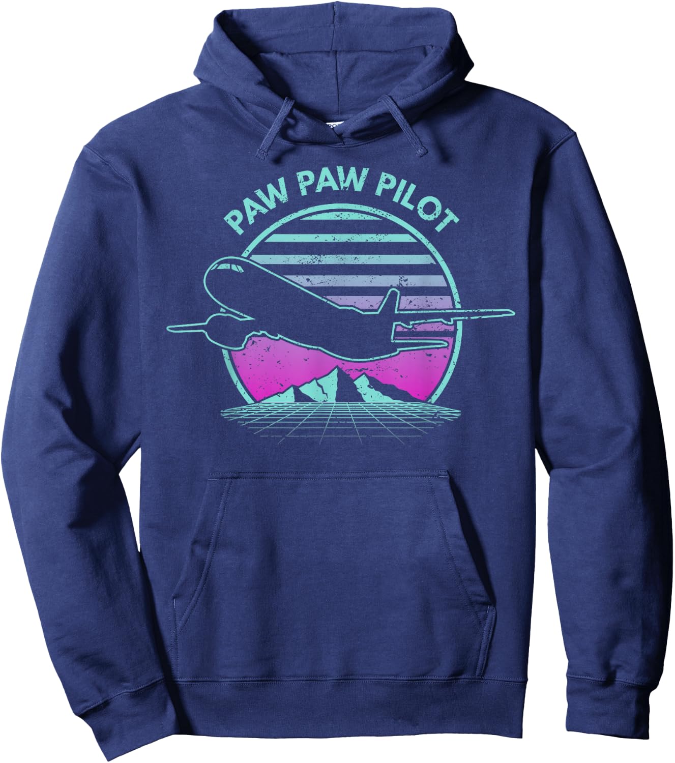 Paw Paw Pilot Father's Day Retro Pilot Aviation Hoodie - Hoodie | Navy