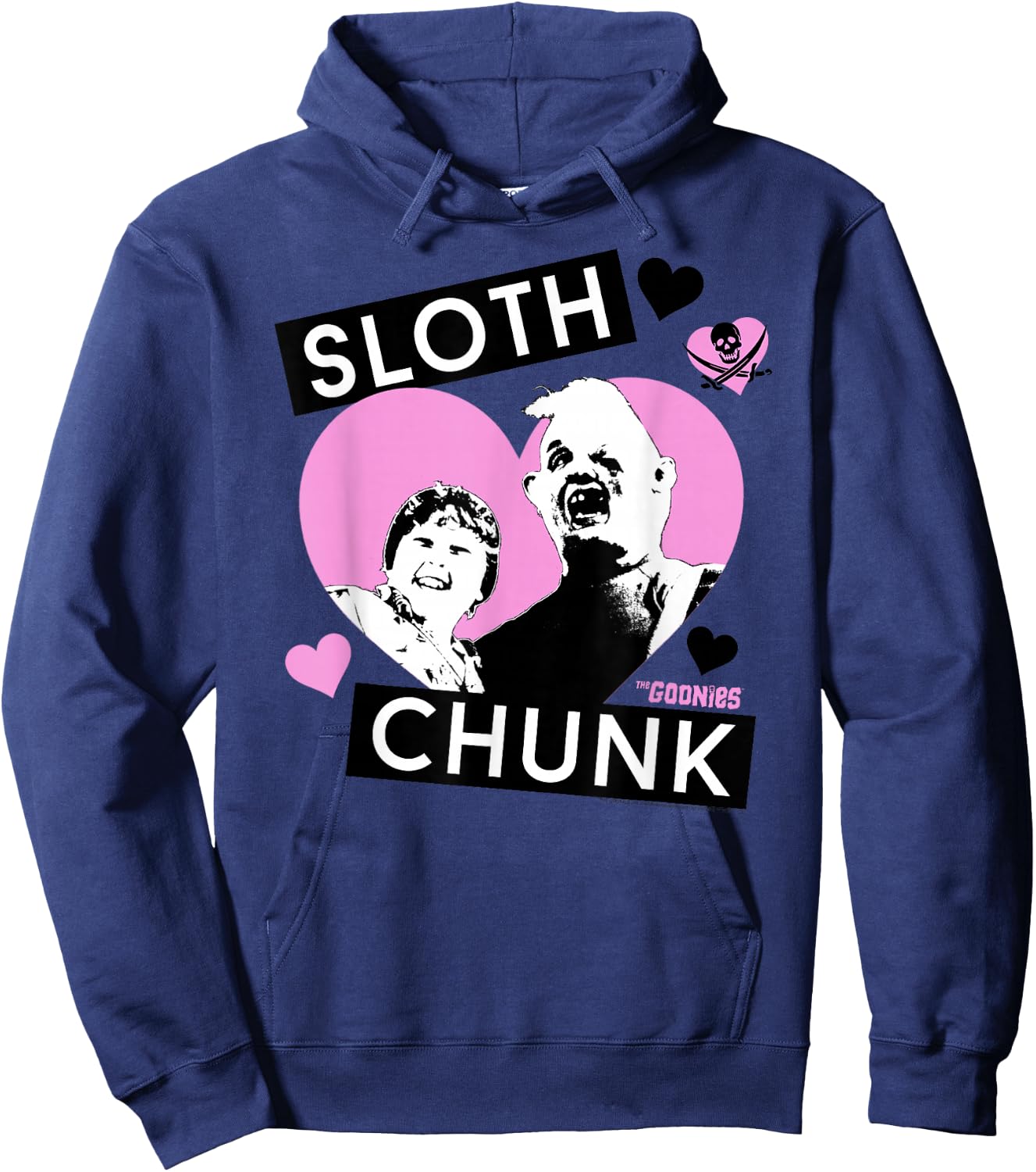 The Goonies Sloth and Chunk Hearts Movie Hoodie - Hoodie | Navy