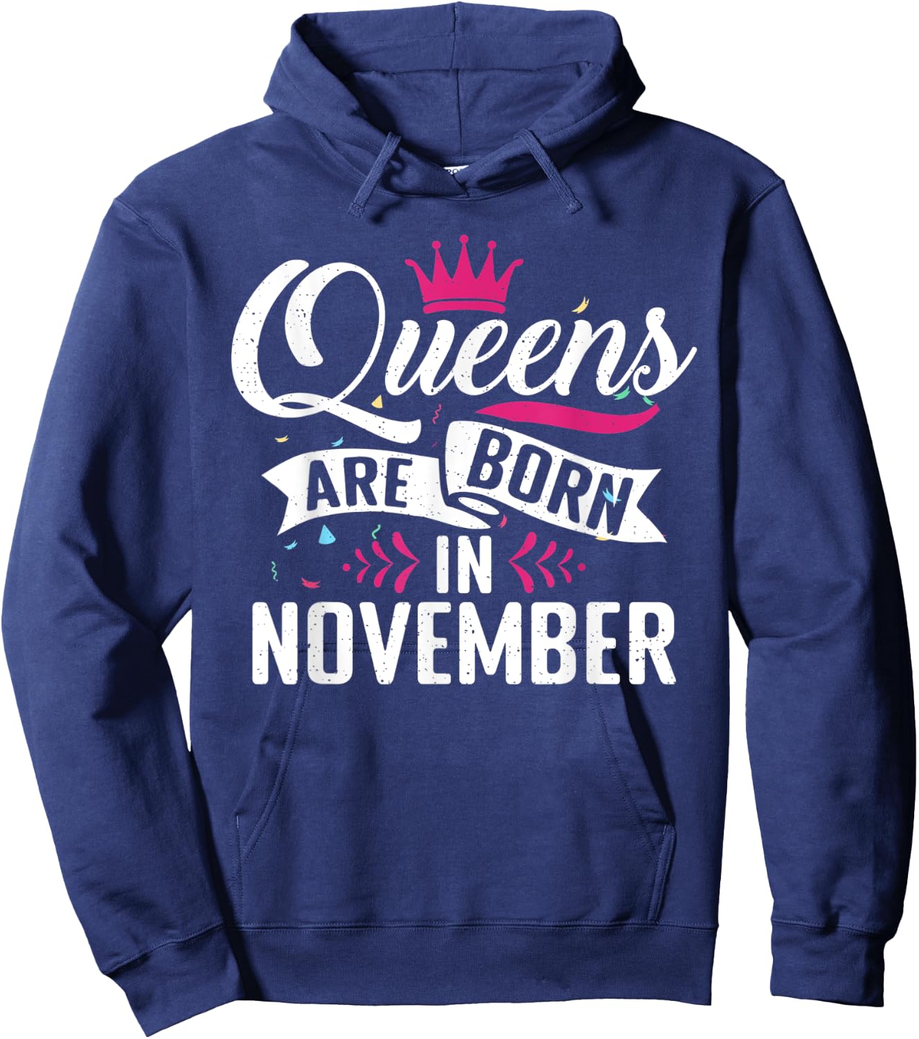 Queens are born in November Birthday Hoodie - Hoodie | Navy