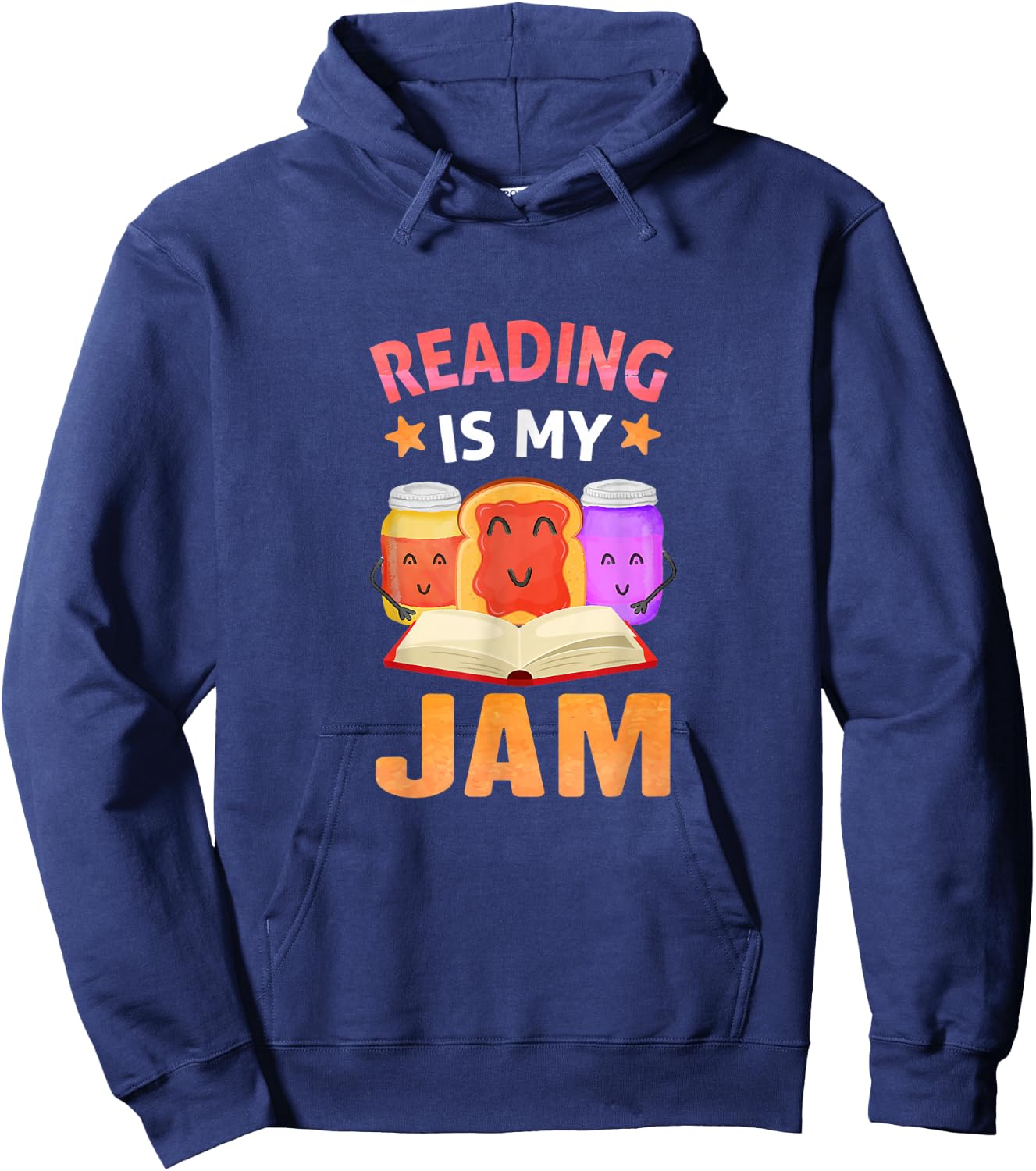Reading is My Jam Funny I Love to Read Books Hoodie - Hoodie | Navy