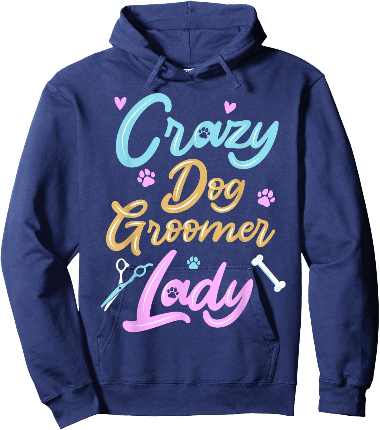 Crazy Dog Groomer Hoodie - Hoodie | Navy