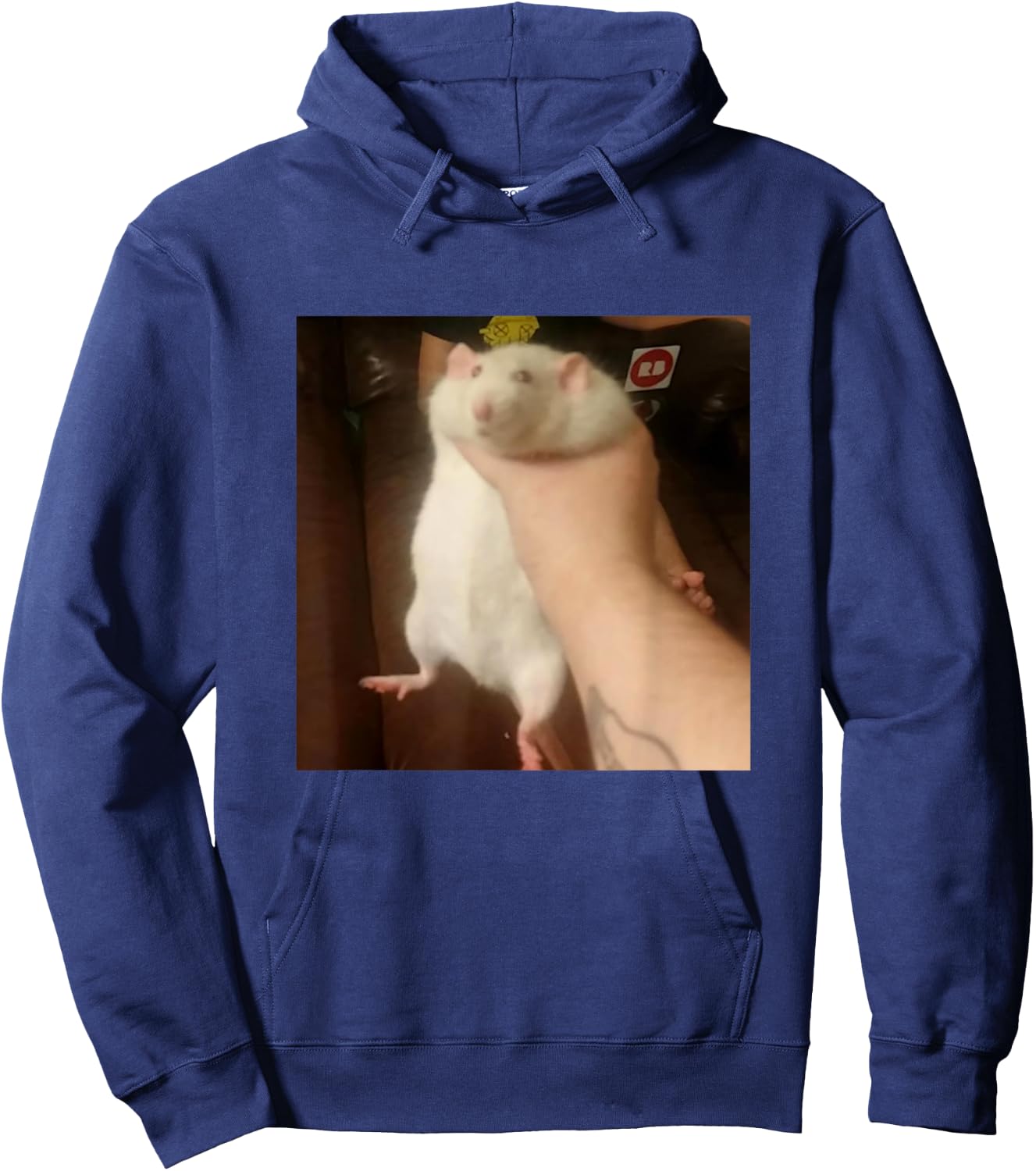 Cute Fat Rat Being Grabbed Meme Hoodie - Hoodie | Navy