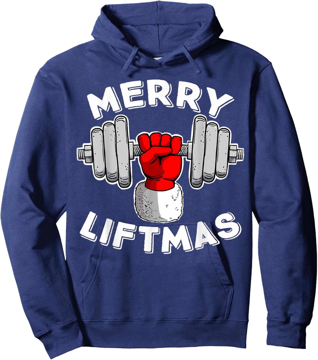 funny Swole Santa Claus Mery Liftmas Hoodie - Hoodie | Navy