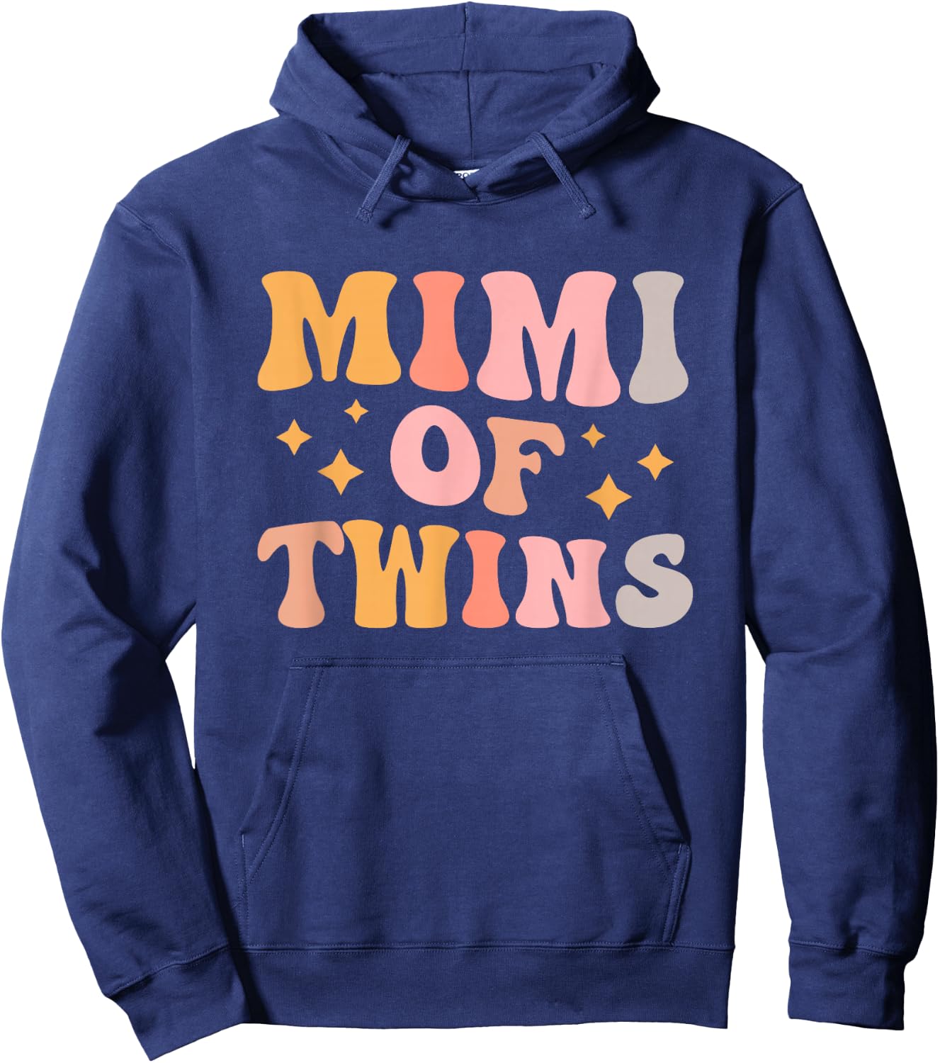Mimi Of Twins Groovy Twin Mimi Grandma Hoodie - Hoodie | Navy