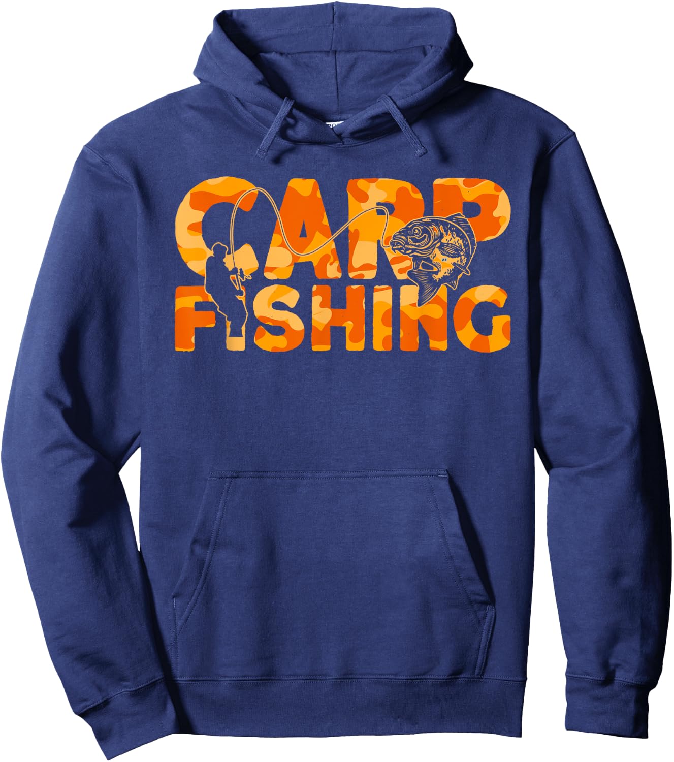 Carp Fisherman Orange Camouflage Carp Fishing Hoodie - Hoodie | Navy
