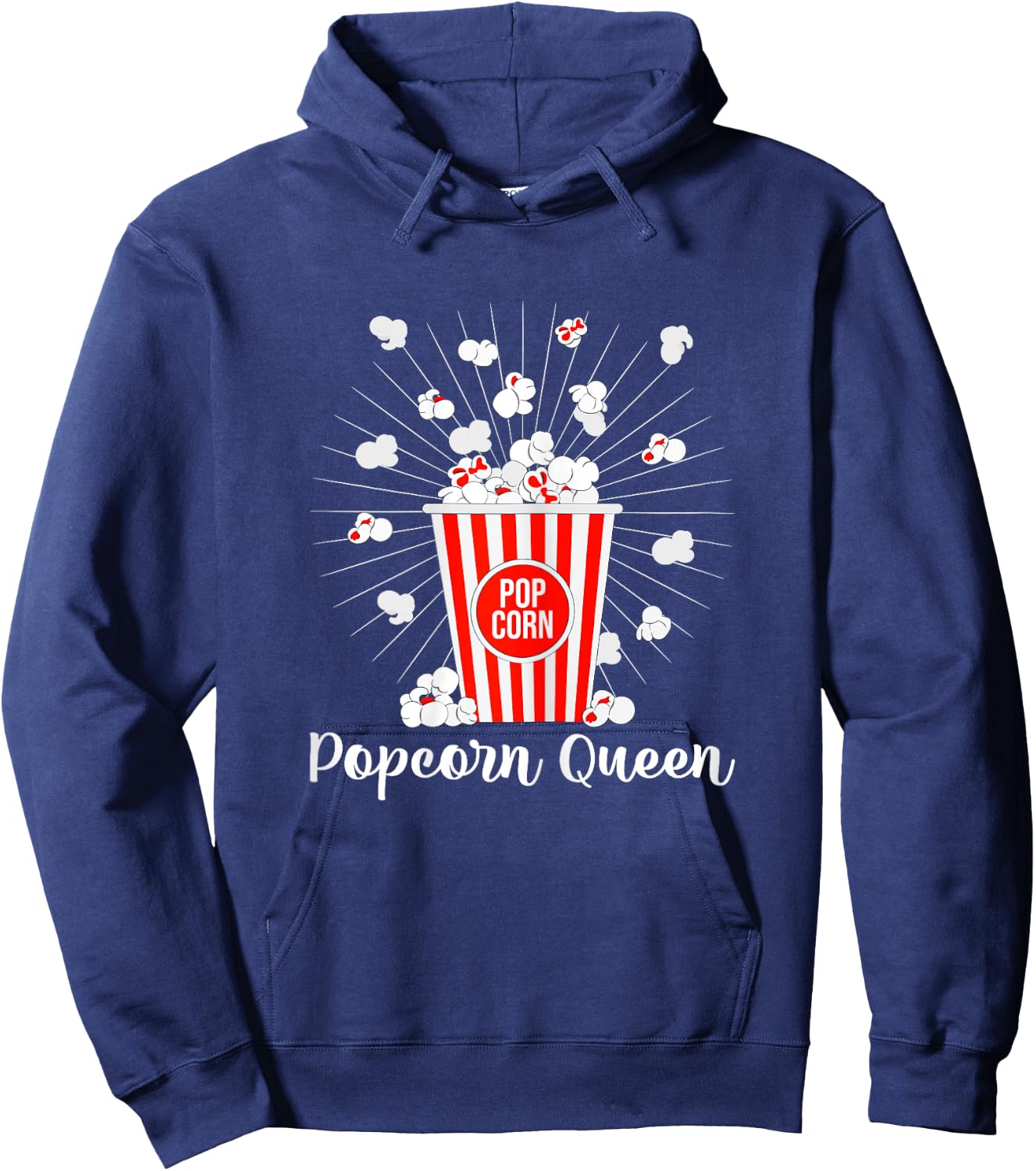 Popcorn Queen Cinema Lover Movie Night Hoodie - Hoodie | Navy