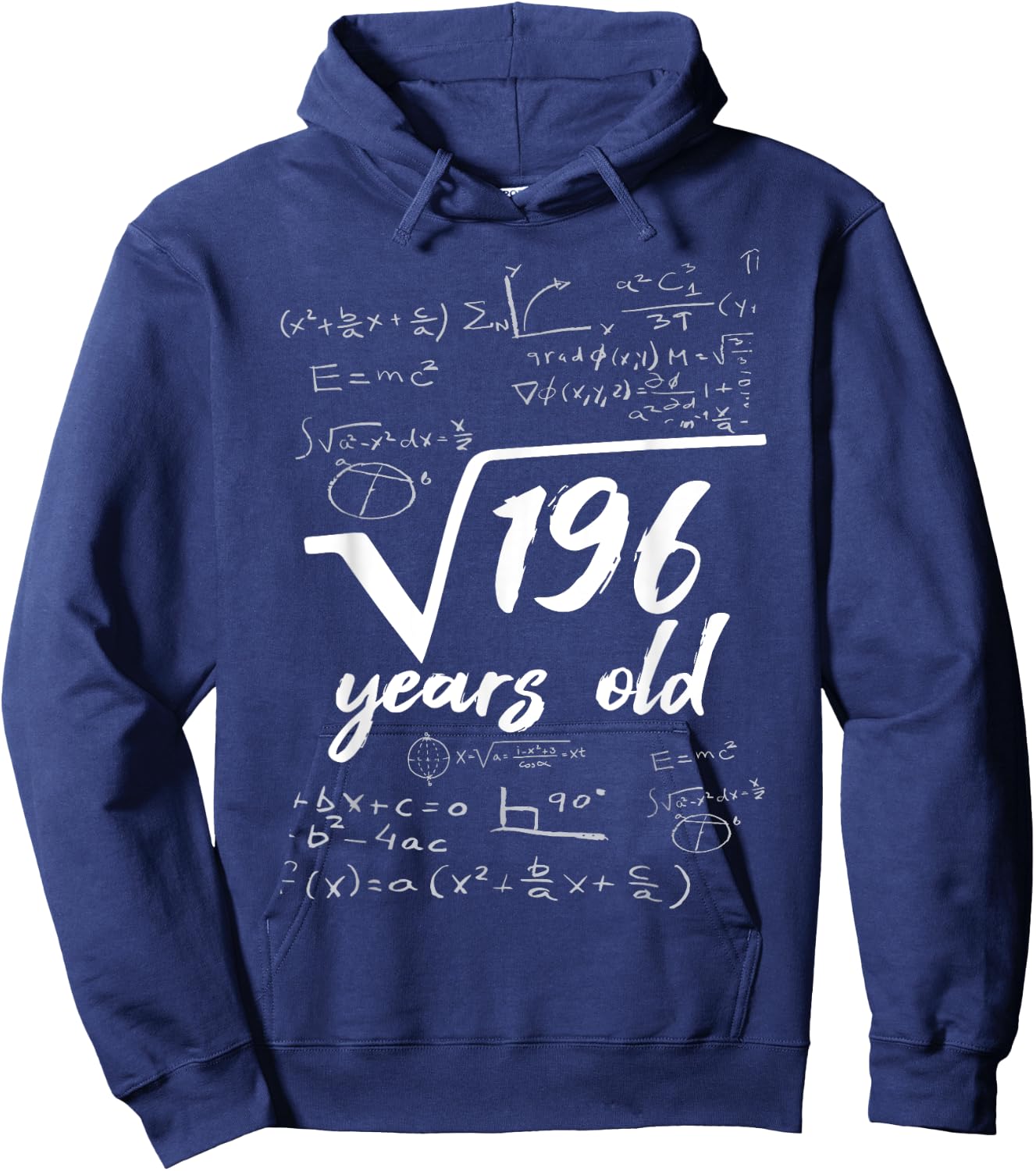 Square Root 196 = 14 Years Old - Birthday Gift Hoodie - Hoodie | Navy