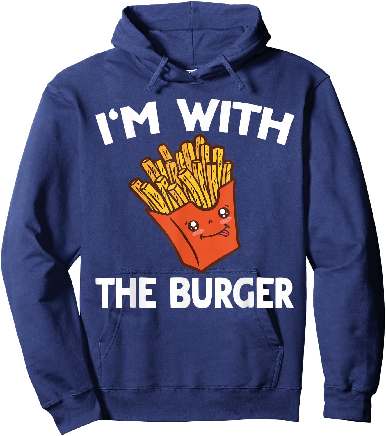 Burger & Fries Matching His & Hers Couples Hoodie - Hoodie | Navy