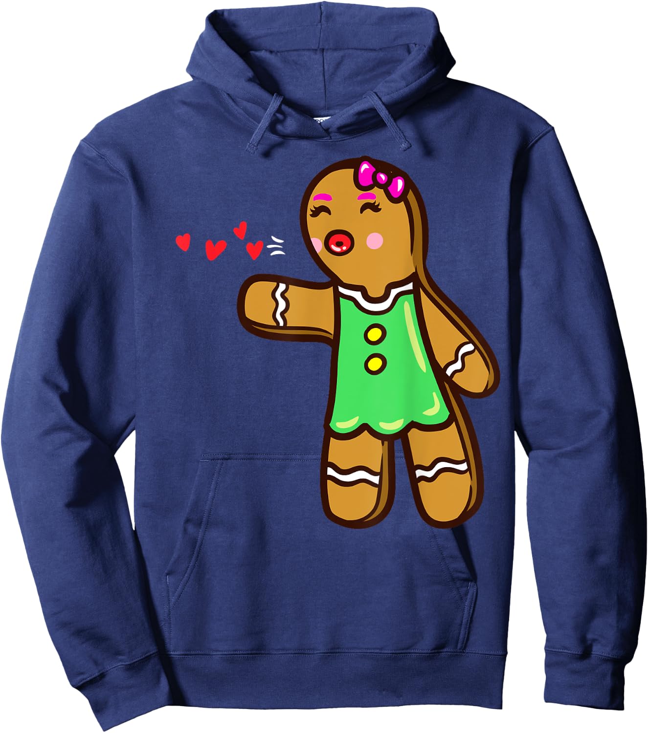 Gingerbread Cookie Matching Couple Christmas Hoodie - Hoodie | Navy