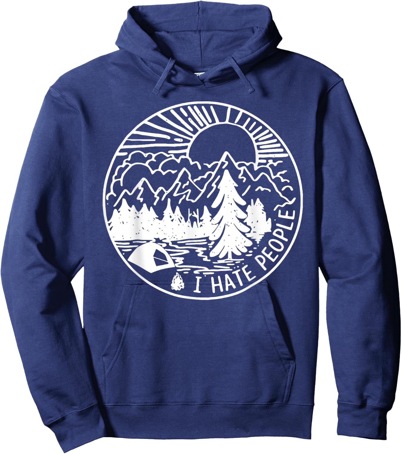 I Hate People I Love Camping Hoodie - Hoodie | Navy