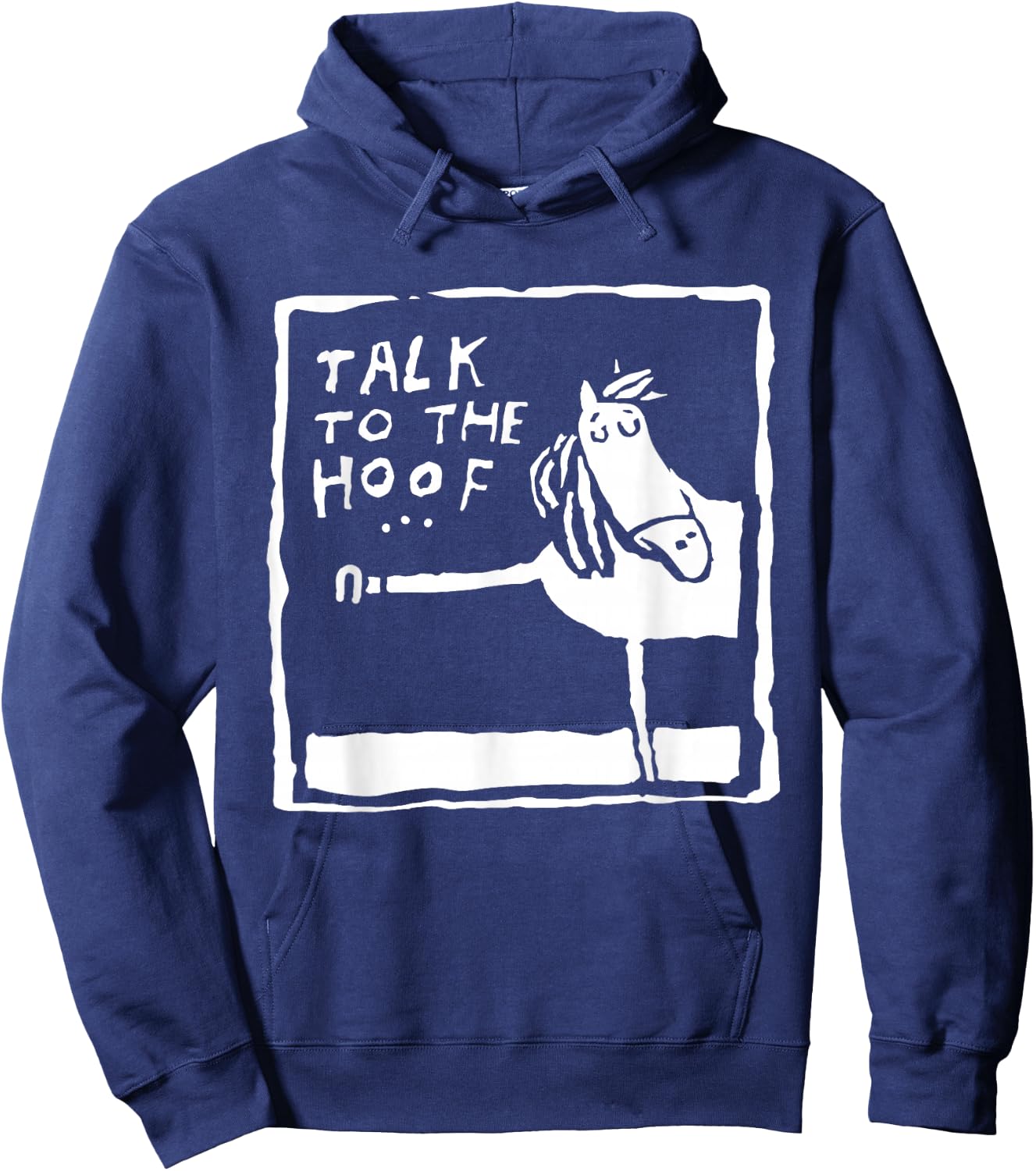 Funny Funny Talk to The Hoof Horseback Riding Hoodie - Hoodie | Navy