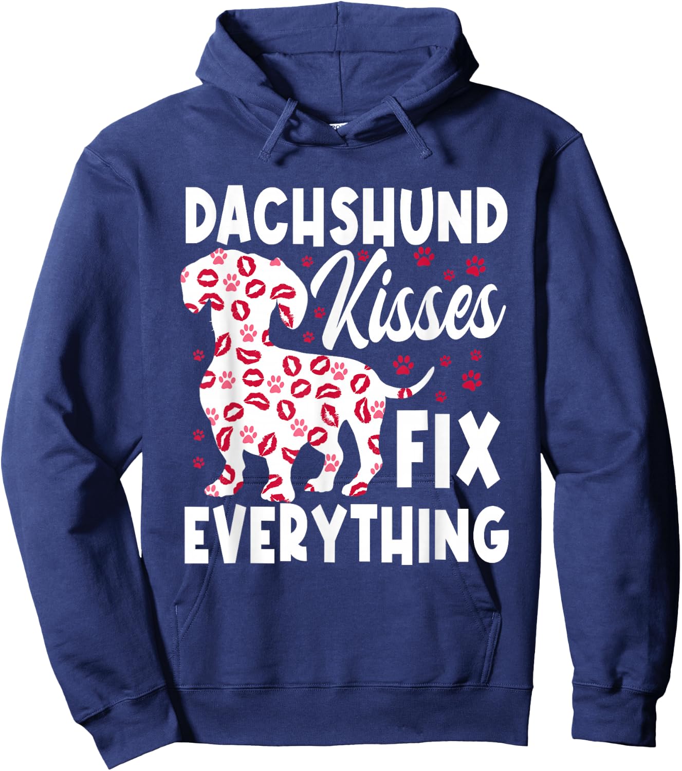 Dachshund Kisses Fix Everything Hoodie - Hoodie | Navy