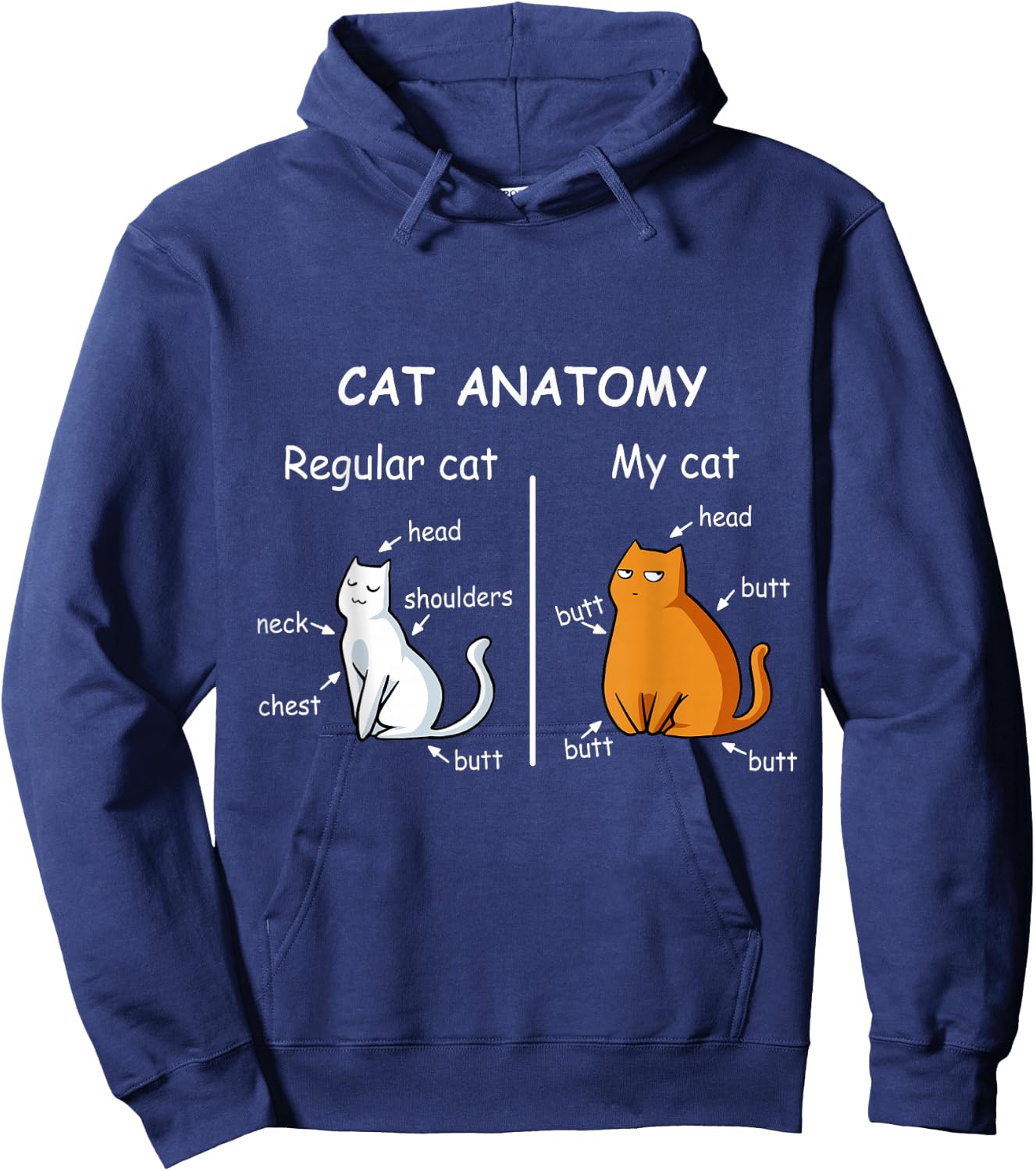 Cat Anatomy Kittlen Lover Funny Science Teacher Hoodie - Hoodie | Navy