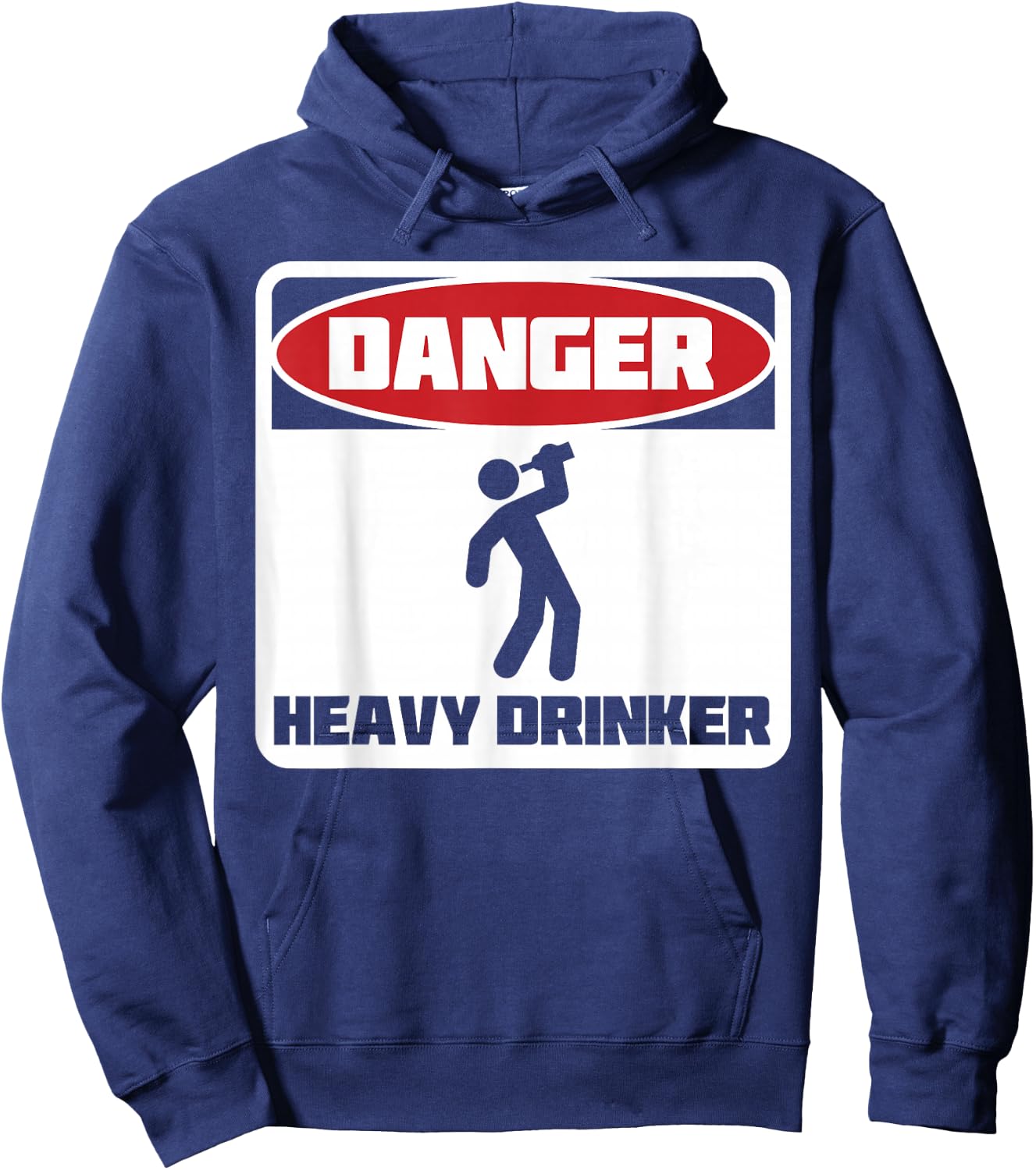 Danger heavy drinker hilarious retro design Hoodie - Hoodie | Navy