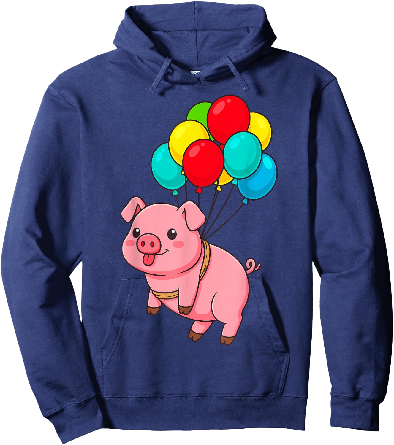 Pig Flying with Balloons Hoodie - Hoodie | Navy